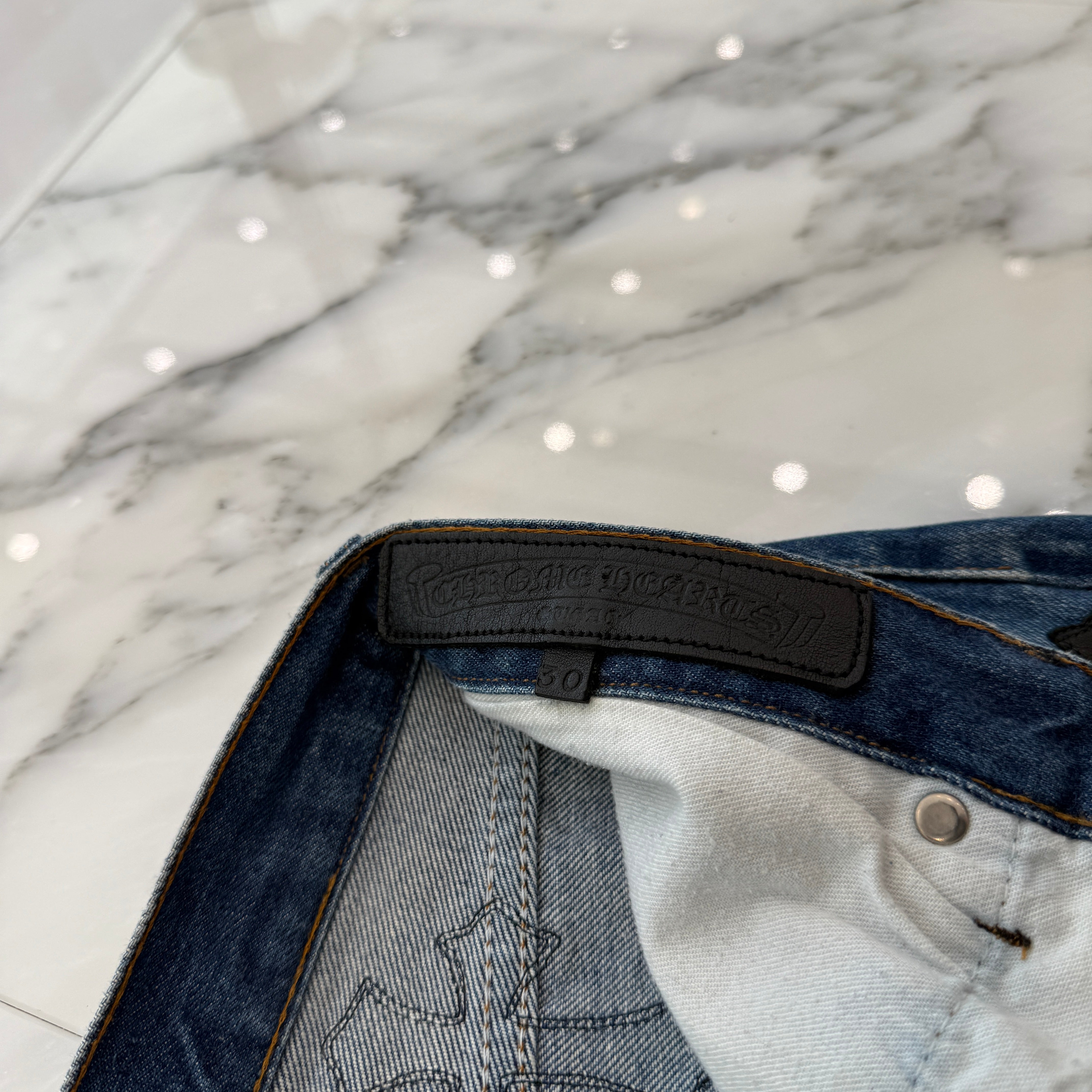 CHROME HEARTS × Levi's Body VNTG Cross Leather Patch Jeans Size 30 クロムハーツ × リーバイスボディ ヴィンテージ クロスレザーパッチ ジーンズ デニムパンツ サイズ30