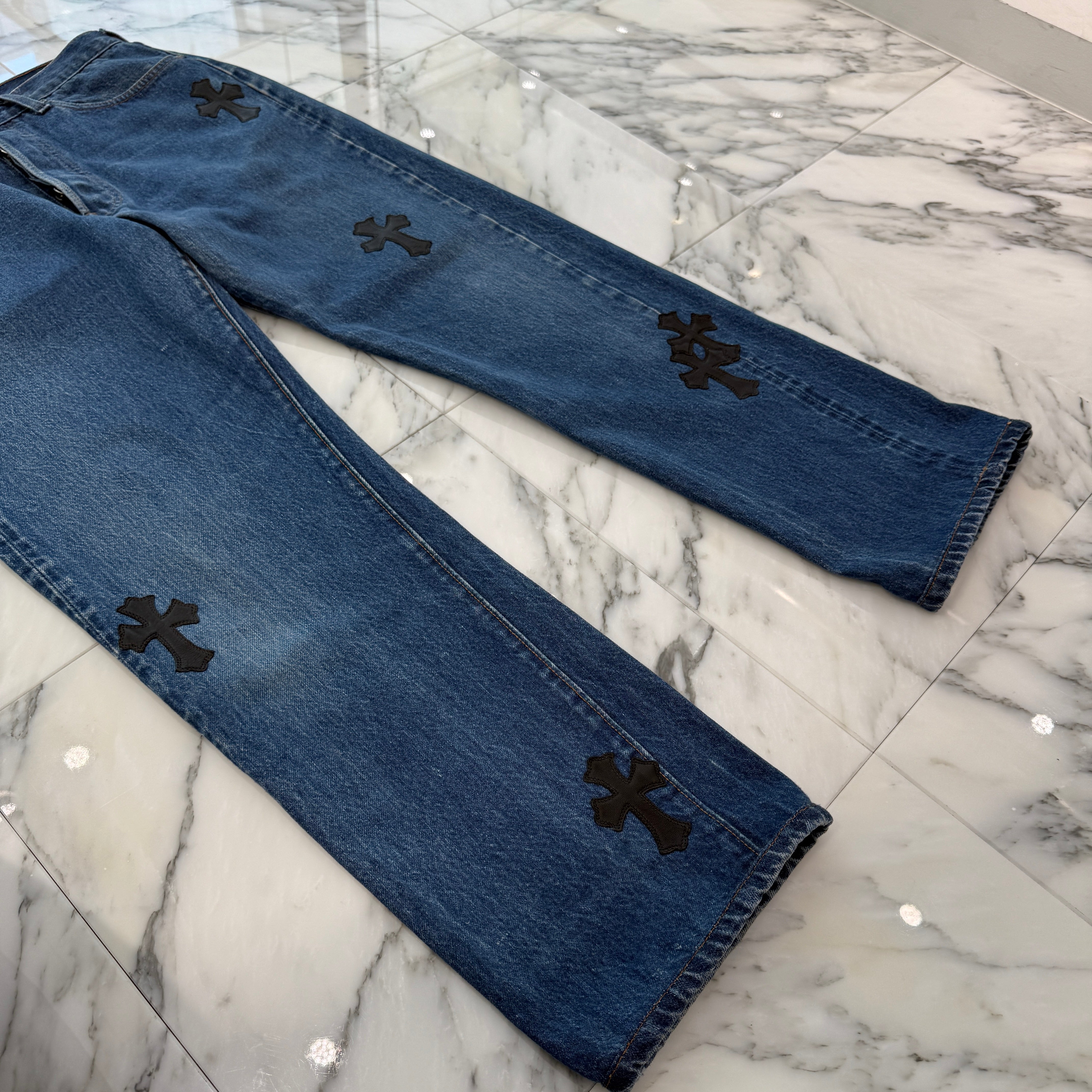 CHROME HEARTS × Levi's Body VNTG Cross Leather Patch Jeans Size 30 クロムハーツ × リーバイスボディ ヴィンテージ クロスレザーパッチ ジーンズ デニムパンツ サイズ30