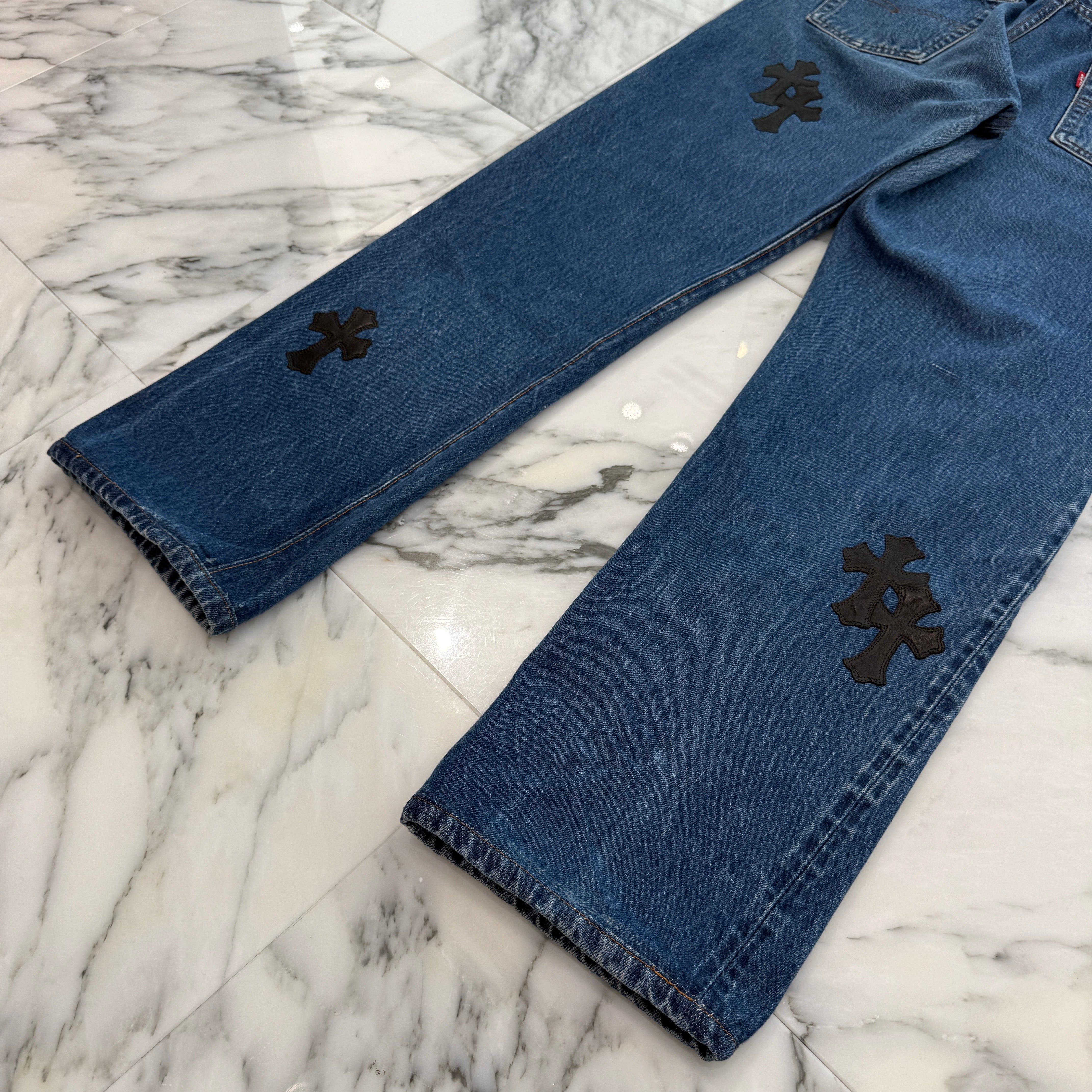 CHROME HEARTS × Levi's Body VNTG Cross Leather Patch Jeans Size 30 クロムハーツ × リーバイスボディ ヴィンテージ クロスレザーパッチ ジーンズ デニムパンツ サイズ30