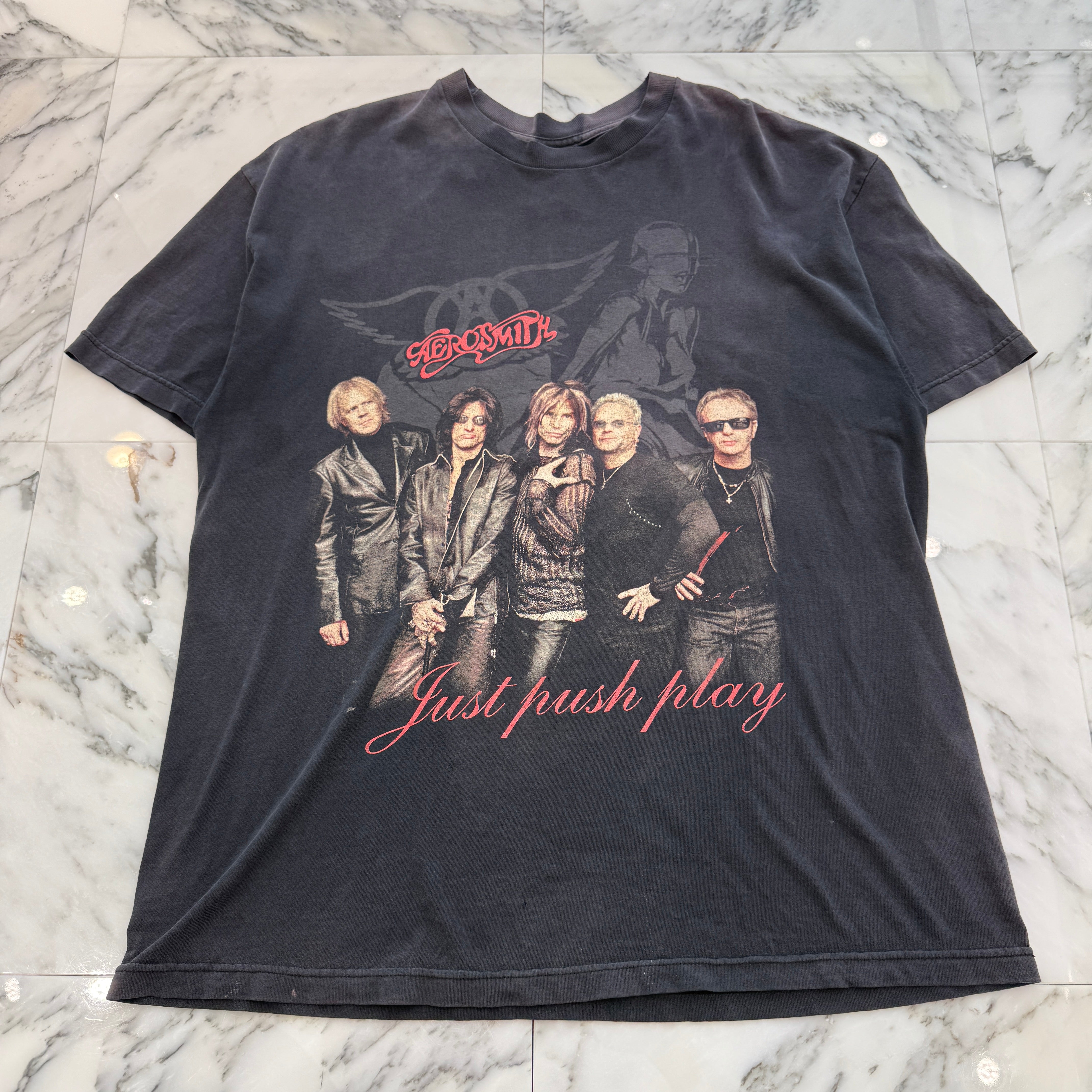 Vintage 00's AERO SMITH "JUST PUSH PLAY World Tour 2001" ALSTYLE S/S Tee Size XL 00's エアロスミス "ジャスト・プッシュ・プレイ ワールドツアー2001" アルスタイル社製 Tシャツ サイズXL