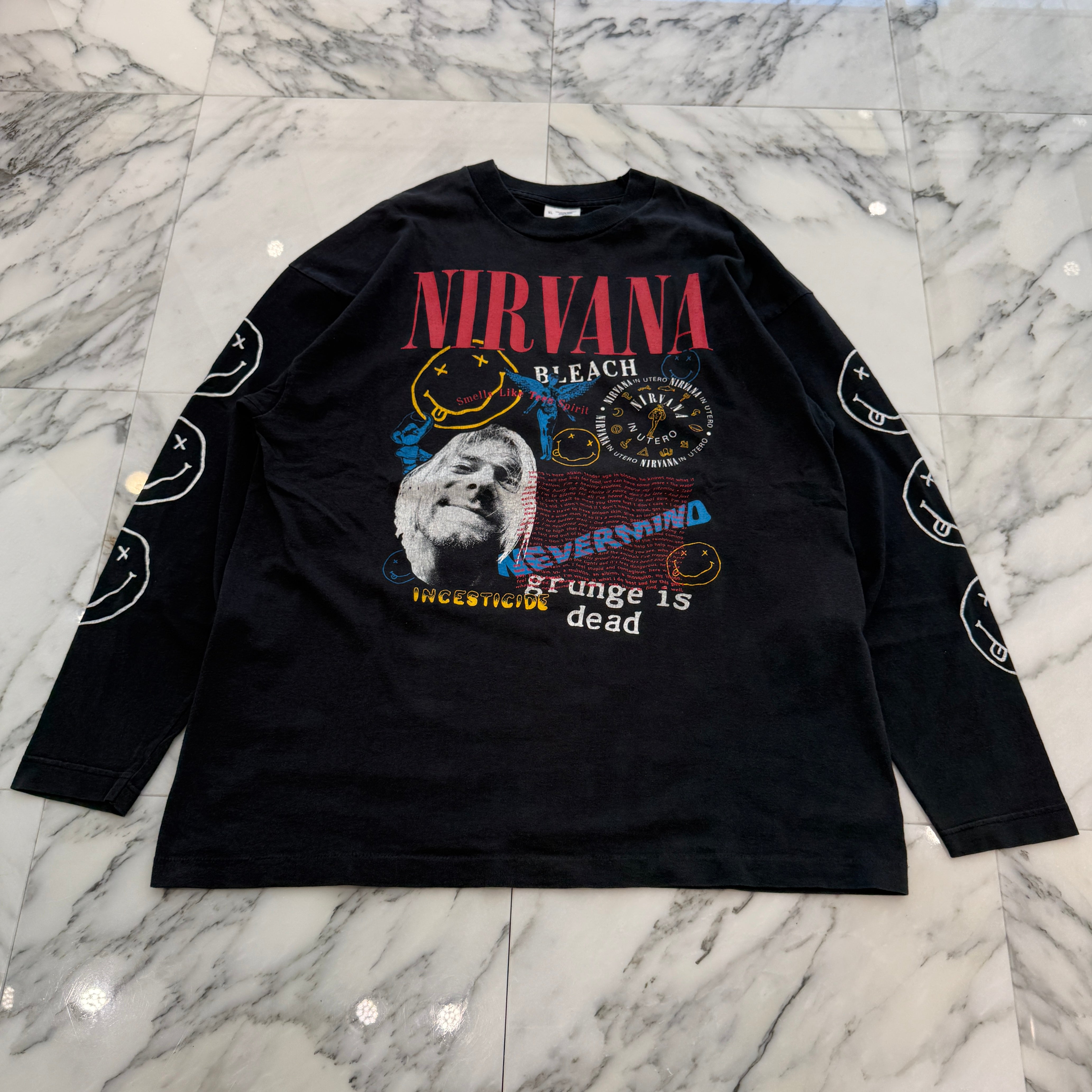 Vintage 90's Nirvana "Kurt Cobain" Memorial 1967-1994 SCREEN STARS L/S Tee Size XL 90's ニルヴァーナ "カートコバーン 追悼" メモリアル1967-1994 スクリーンスター社製 ロングスリーブTシャツ サイズXL