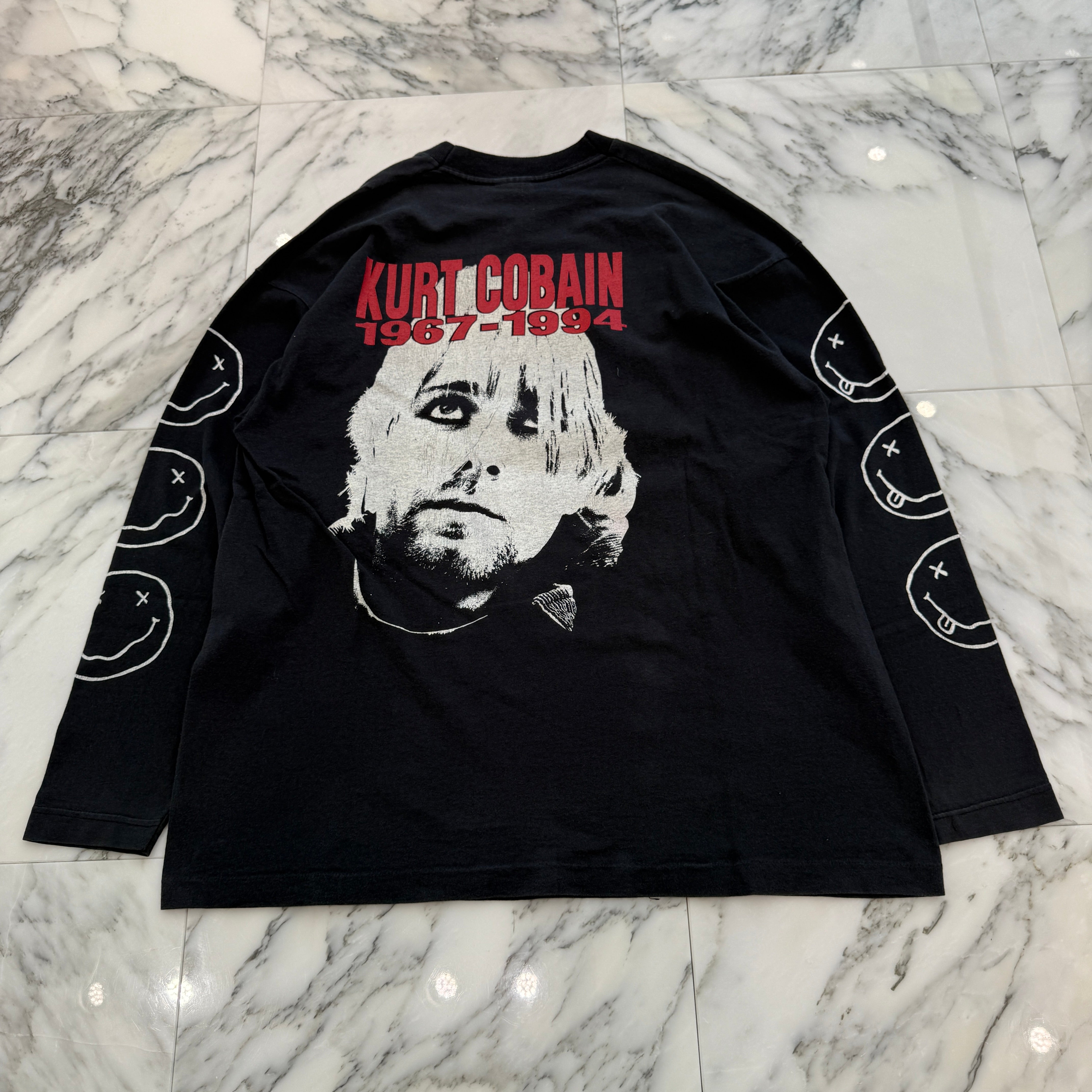 Vintage 90's Nirvana "Kurt Cobain" Memorial 1967-1994 SCREEN STARS L/S Tee Size XL 90's ニルヴァーナ "カートコバーン 追悼" メモリアル1967-1994 スクリーンスター社製 ロングスリーブTシャツ サイズXL