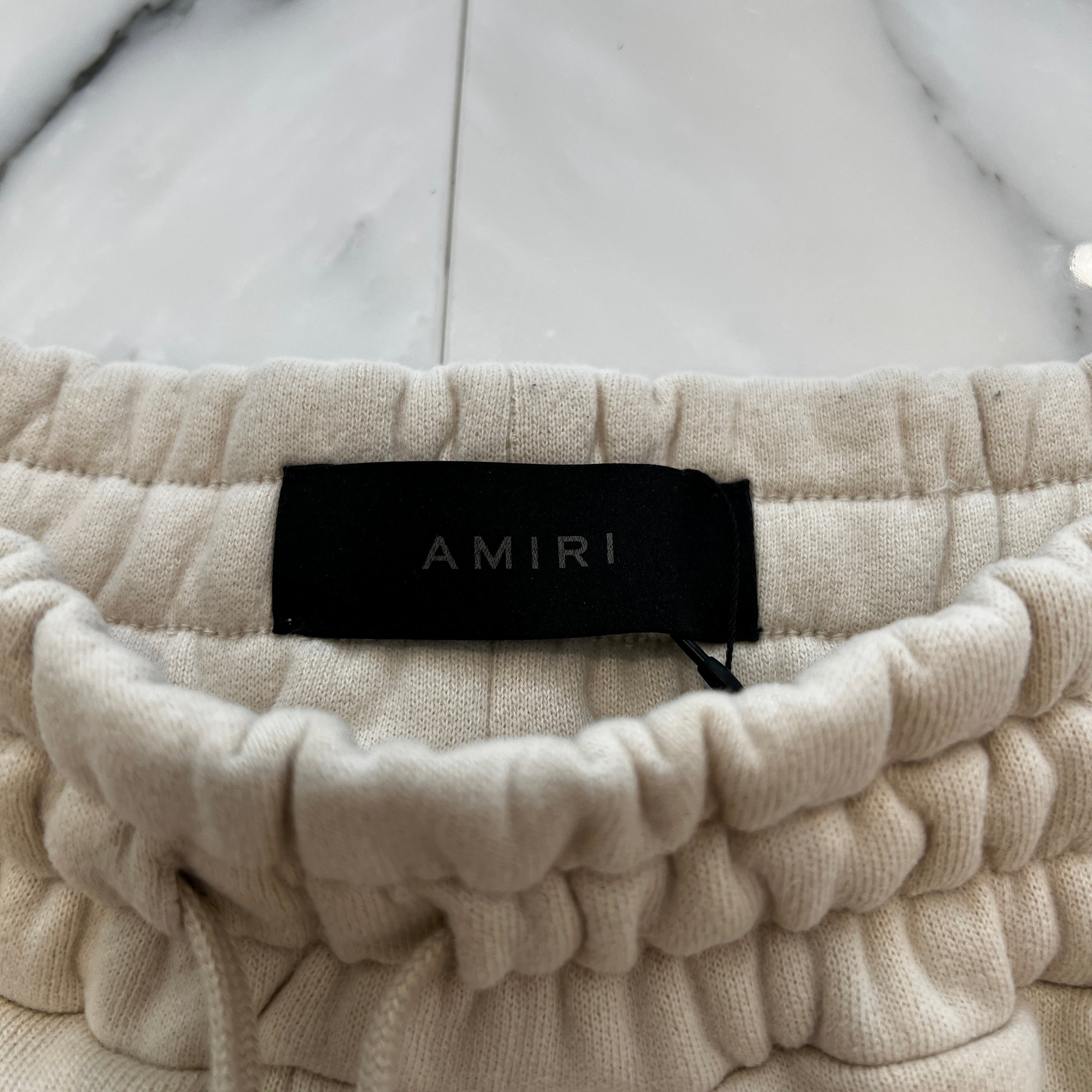 AMIRI Logo Embroidered Leather Patch Cotton Shorts Size M アミリ ロゴ刺繍レザーパッチコットンハーフパンツ サイズM