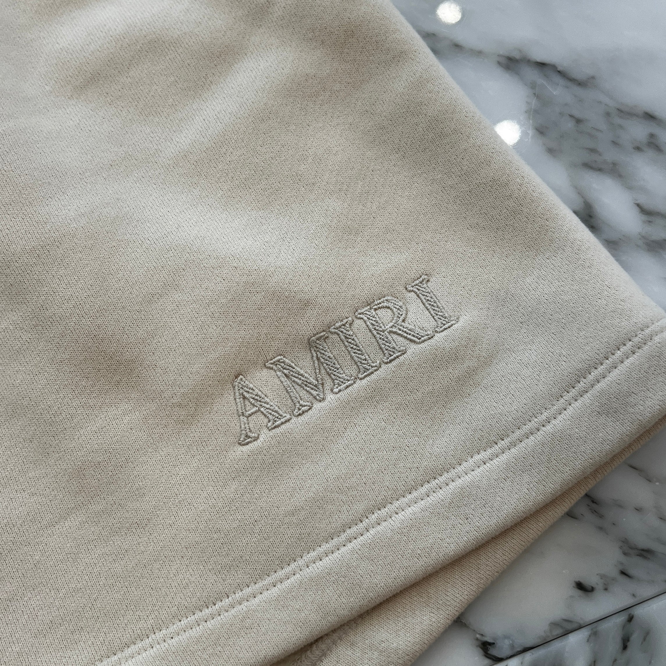 AMIRI Logo Embroidered Leather Patch Cotton Shorts Size M アミリ ロゴ刺繍レザーパッチコットンハーフパンツ サイズM
