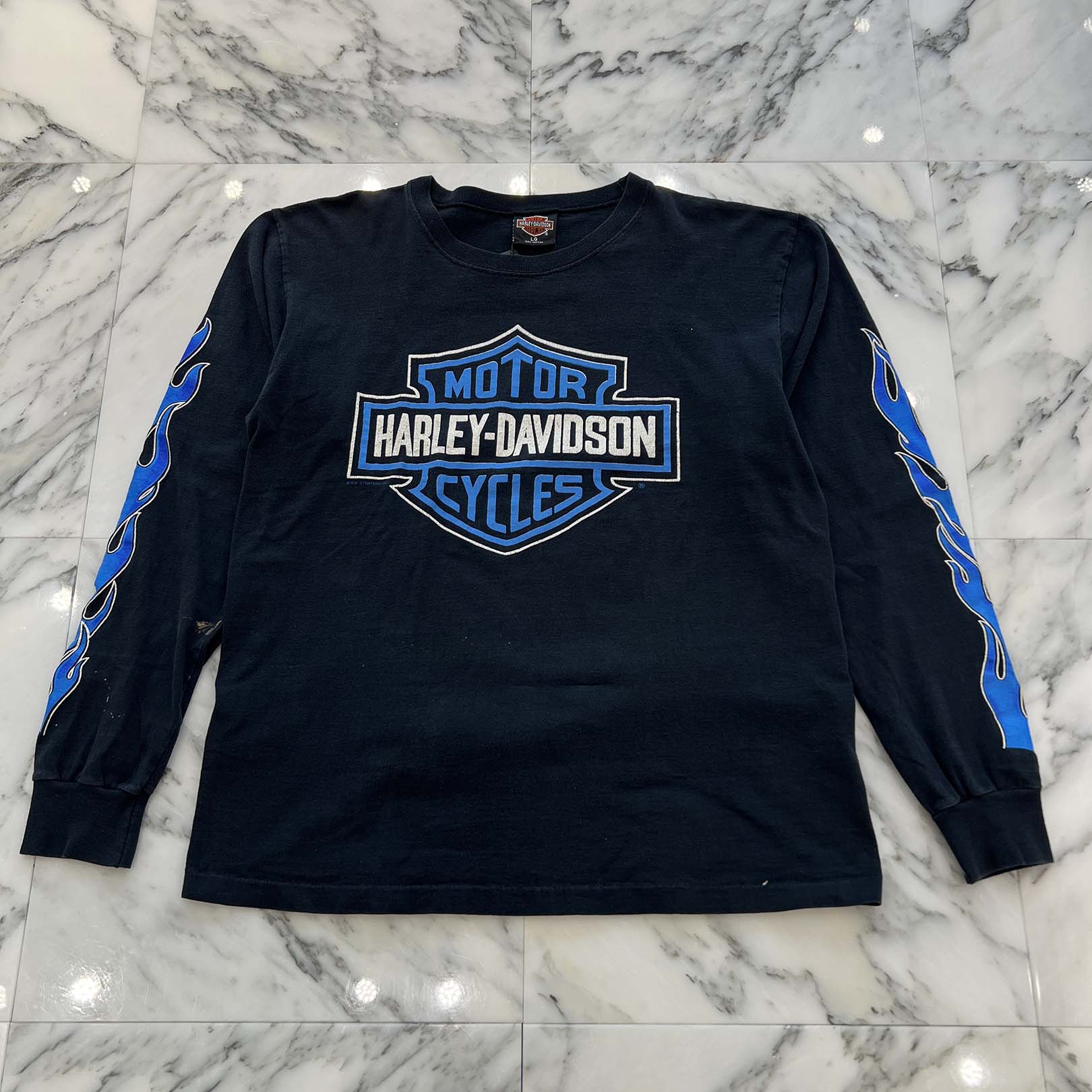 Vintage 90’s Harley-Davidson Blue Flame Long Sleeve Tee Size L ハーレー・ダビットソン ブルーフレイム ロングスリーブTシャツ サイズL