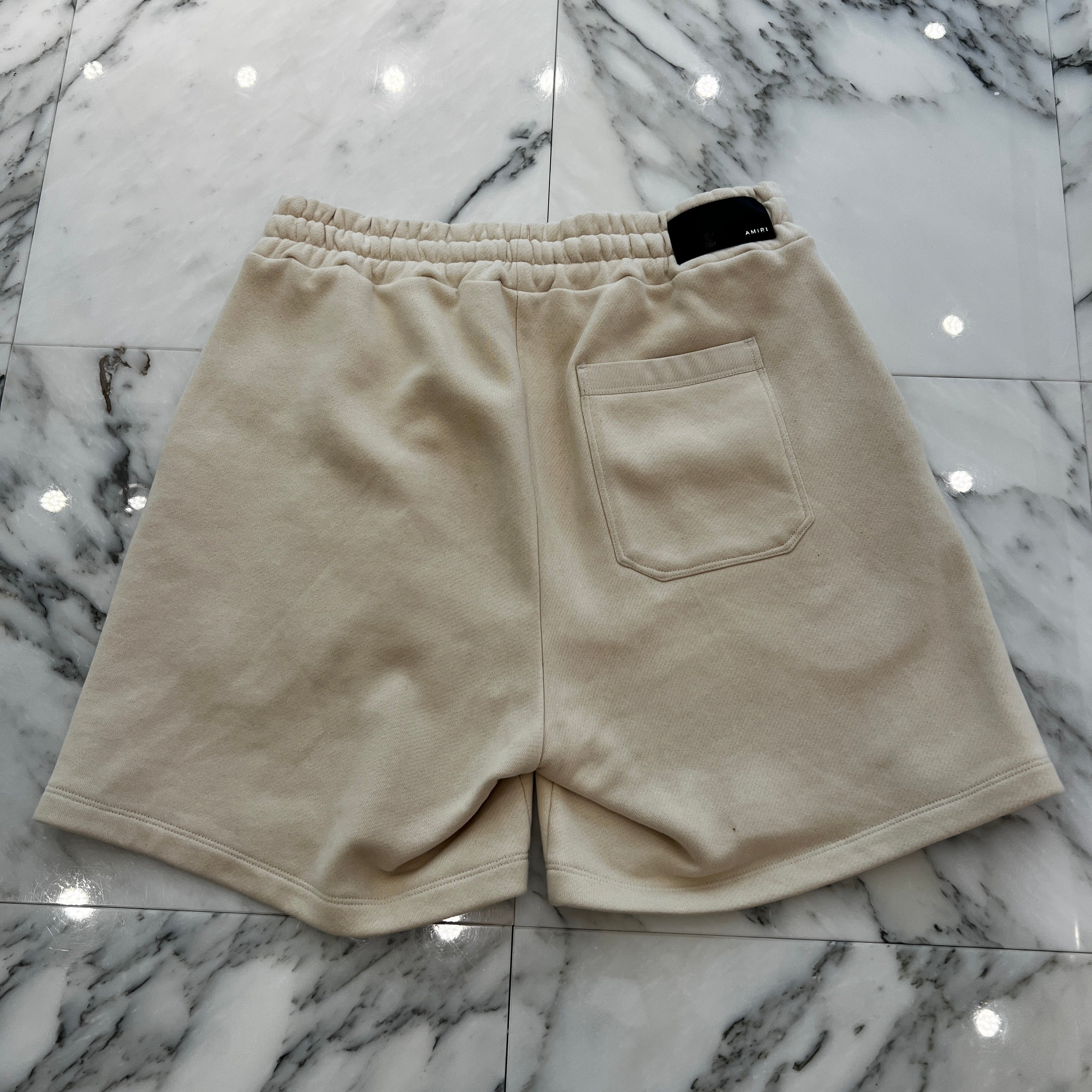 AMIRI Logo Embroidered Leather Patch Cotton Shorts Size M アミリ ロゴ刺繍レザーパッチコットンハーフパンツ サイズM