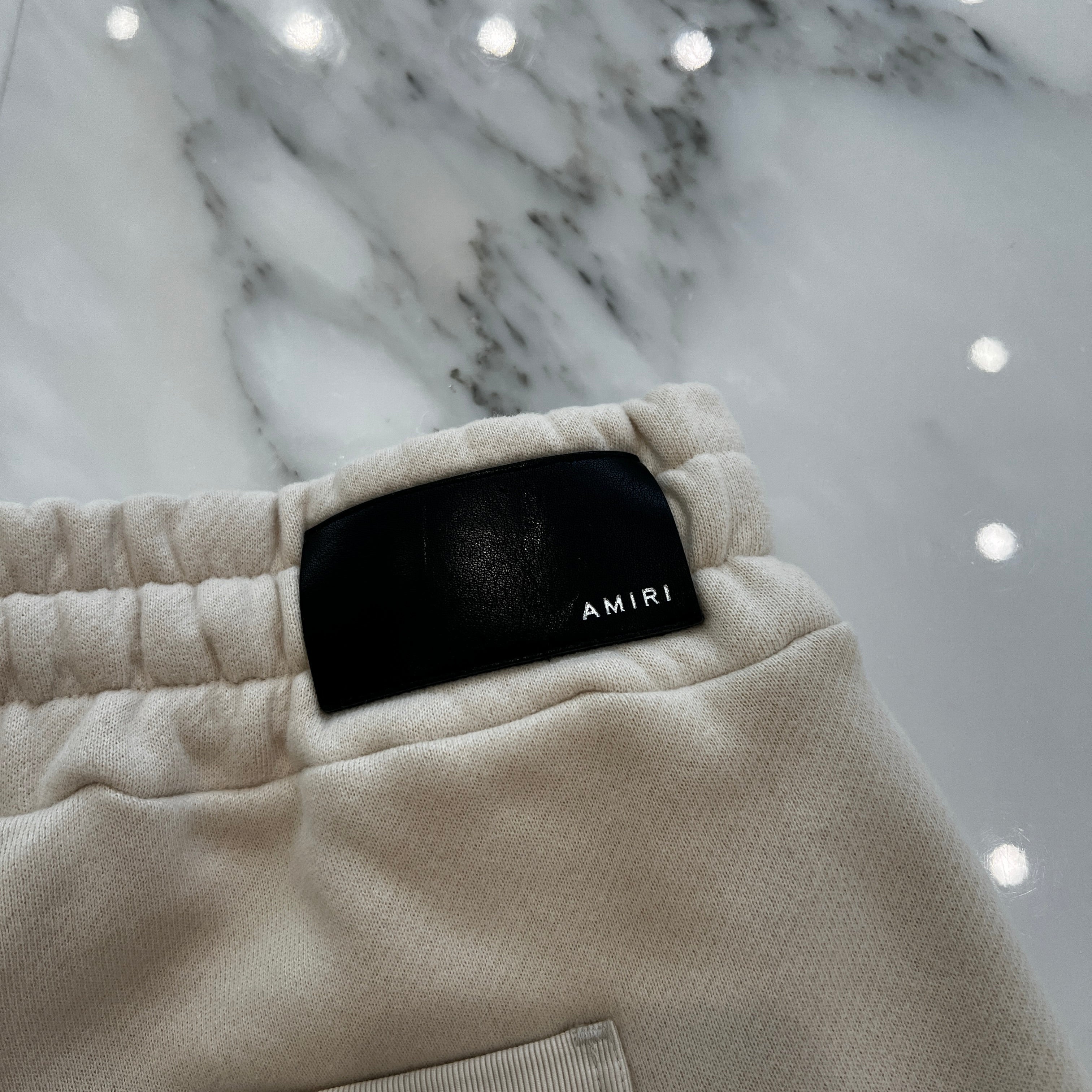 AMIRI Logo Embroidered Leather Patch Cotton Shorts Size M アミリ ロゴ刺繍レザーパッチコットンハーフパンツ サイズM