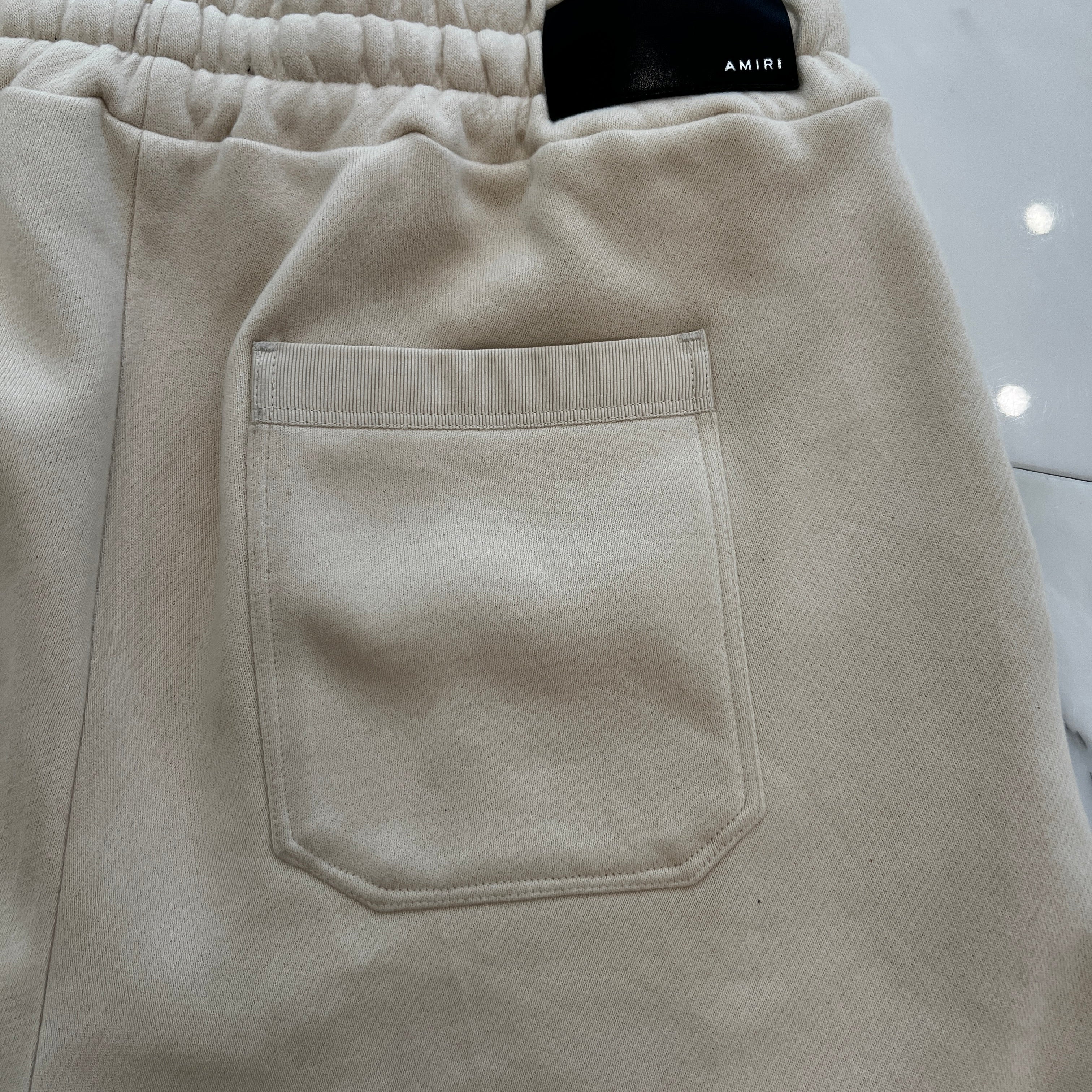 AMIRI Logo Embroidered Leather Patch Cotton Shorts Size M アミリ ロゴ刺繍レザーパッチコットンハーフパンツ サイズM