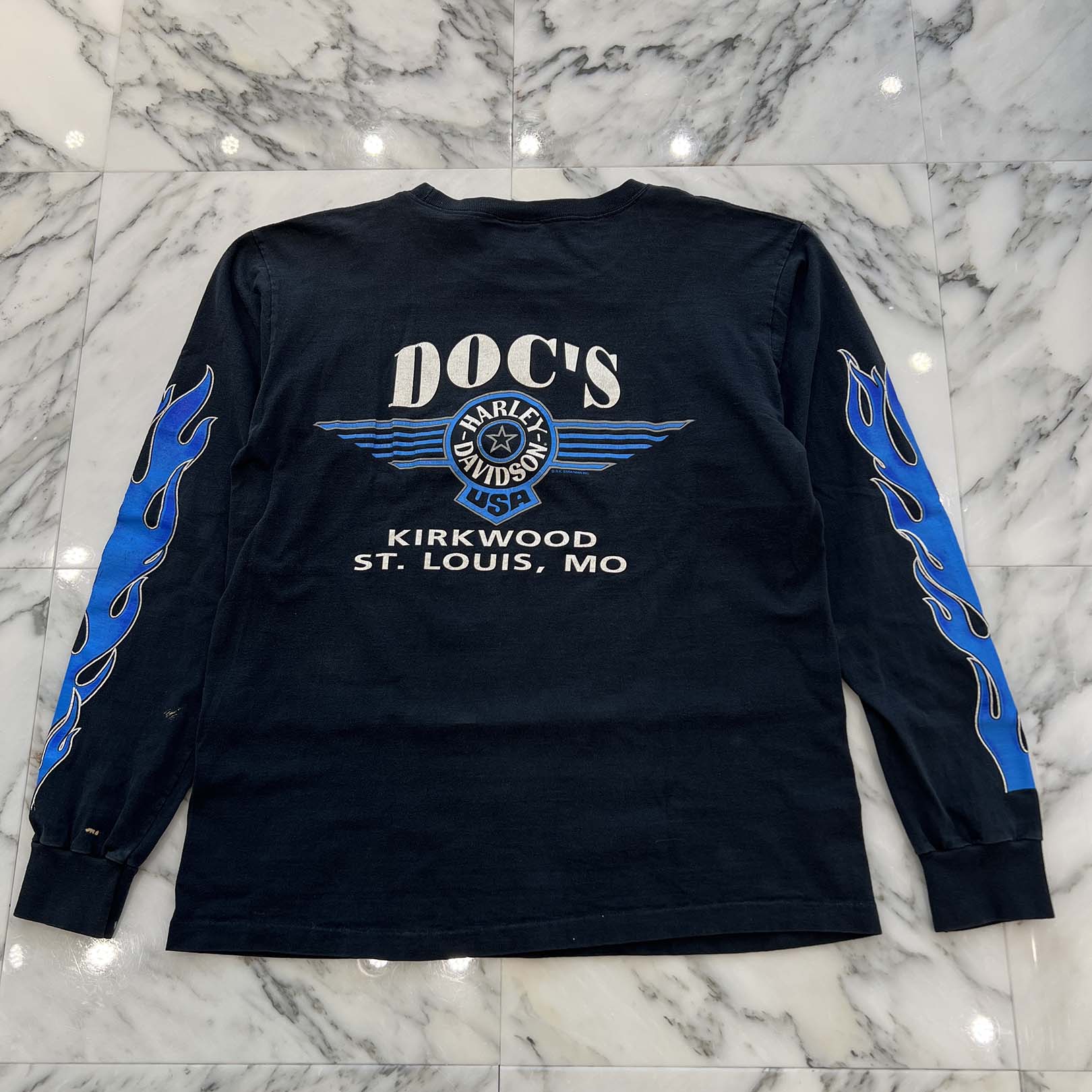 Vintage 90’s Harley-Davidson Blue Flame Long Sleeve Tee Size L ハーレー・ダビットソン ブルーフレイム ロングスリーブTシャツ サイズL