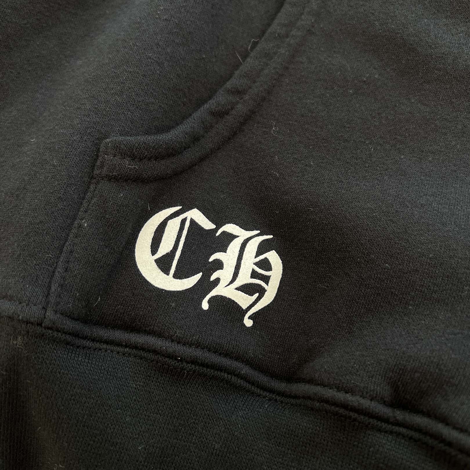 CHROME HEARTS × BIGBANG CH BIGBANG HD PLVR Size S クロムハーツ × ビッグバン レザーパッチプルオーバーフーディ サイズS