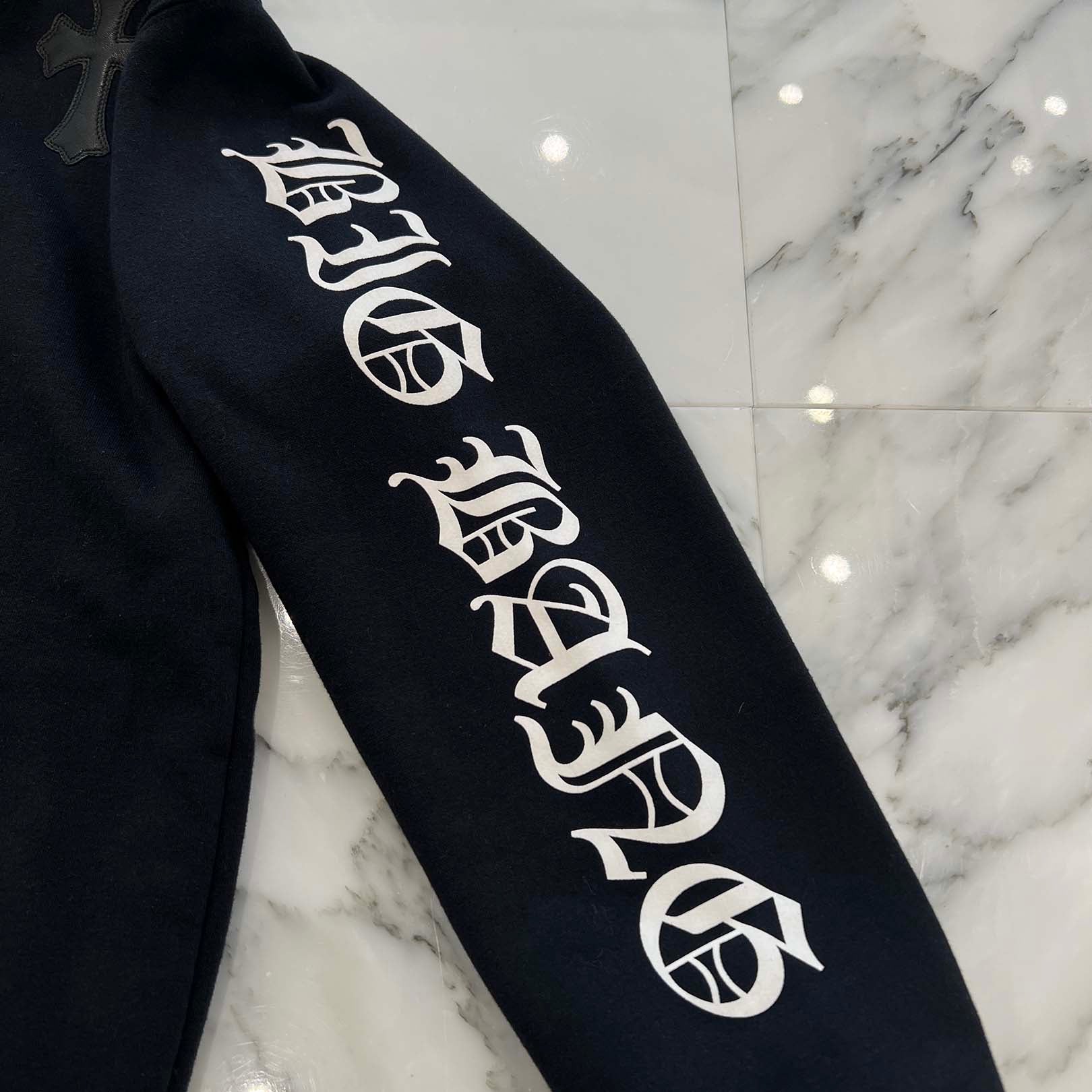 CHROME HEARTS × BIGBANG CH BIGBANG HD PLVR Size S クロムハーツ × ビッグバン レザーパッチプルオーバーフーディ サイズS