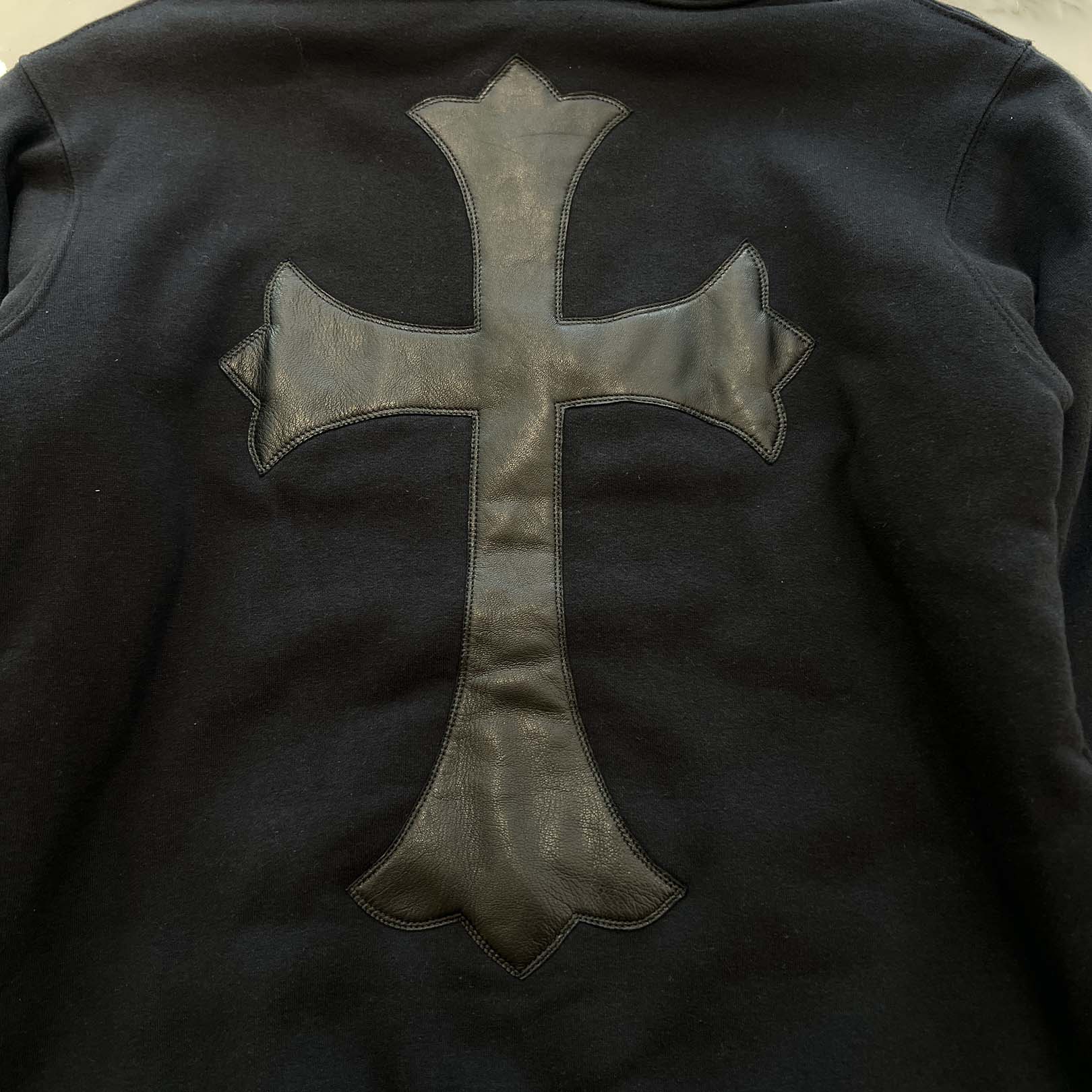 CHROME HEARTS × BIGBANG CH BIGBANG HD PLVR Size S クロムハーツ × ビッグバン レザーパッチプルオーバーフーディ サイズS