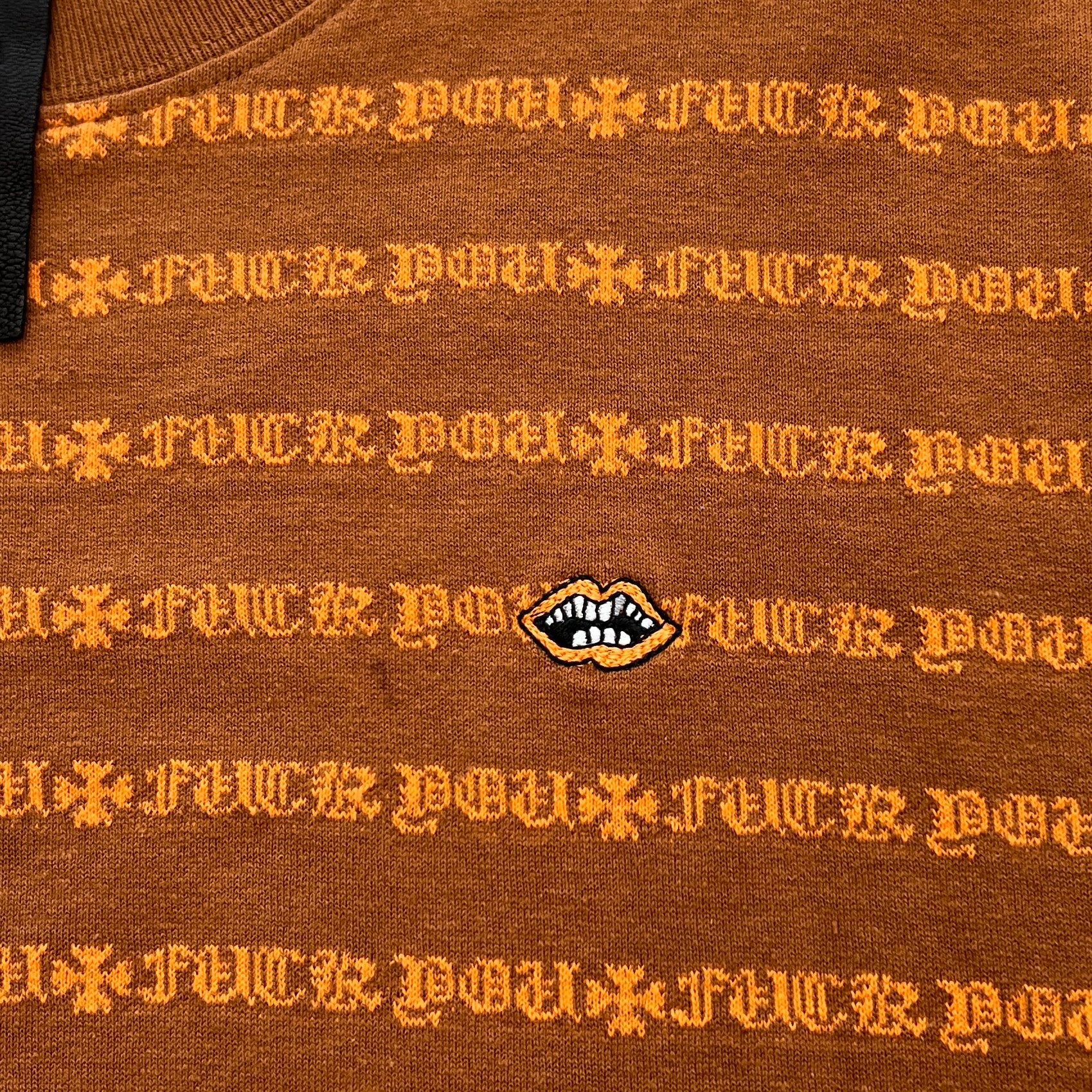 CHROME HEARTS × MATTY BOY Y NOT Chomper Embroidery Stripe Polo Tee Size L クロムハーツ × マッティボーイ チョンパー刺繍 ストライプ ポロシャツ サイズL