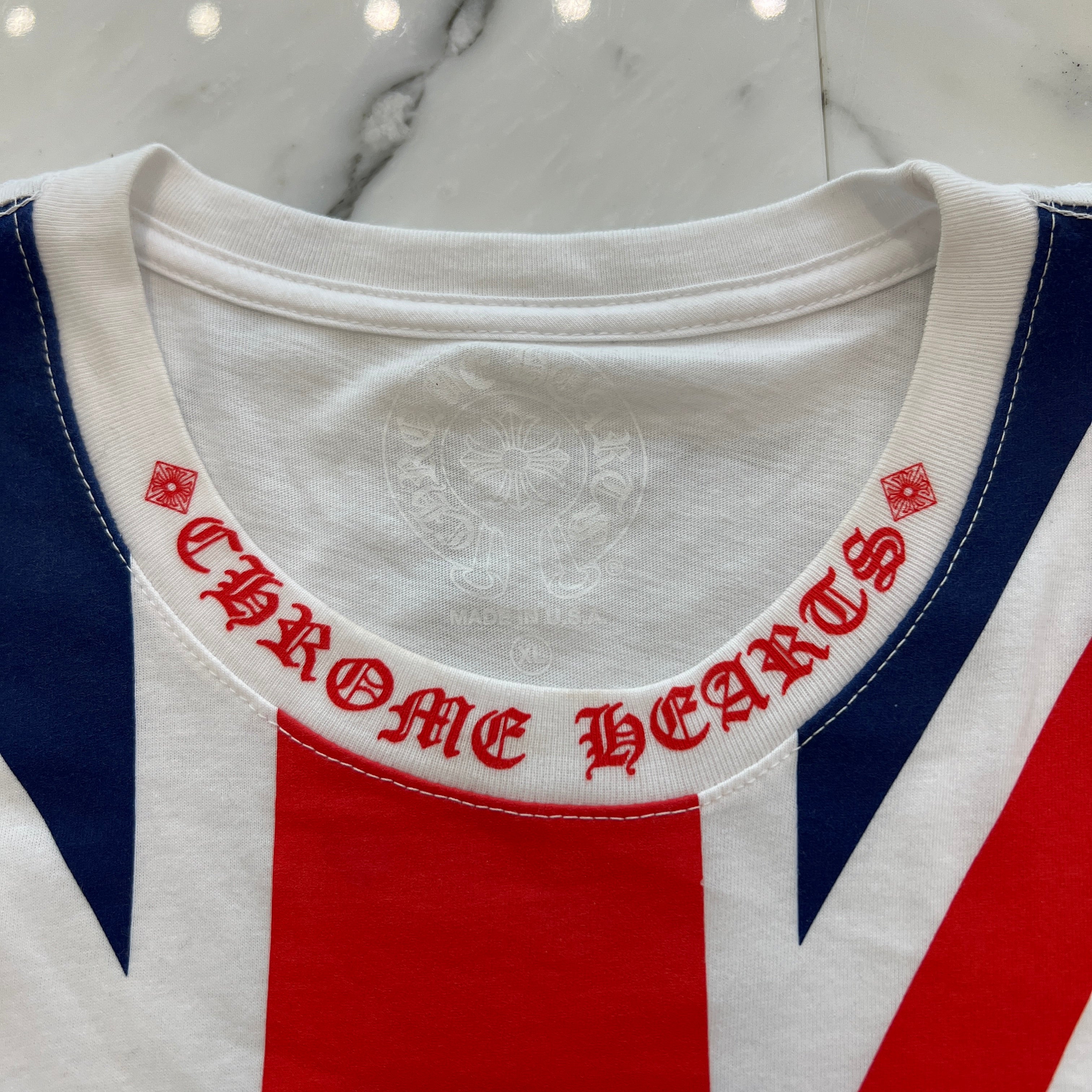 CHROME HEARTS Union Jack Neck Logo Tee Size XL クロムハーツ ユニオンジャック ネックロゴ Tシャツ サイズXL