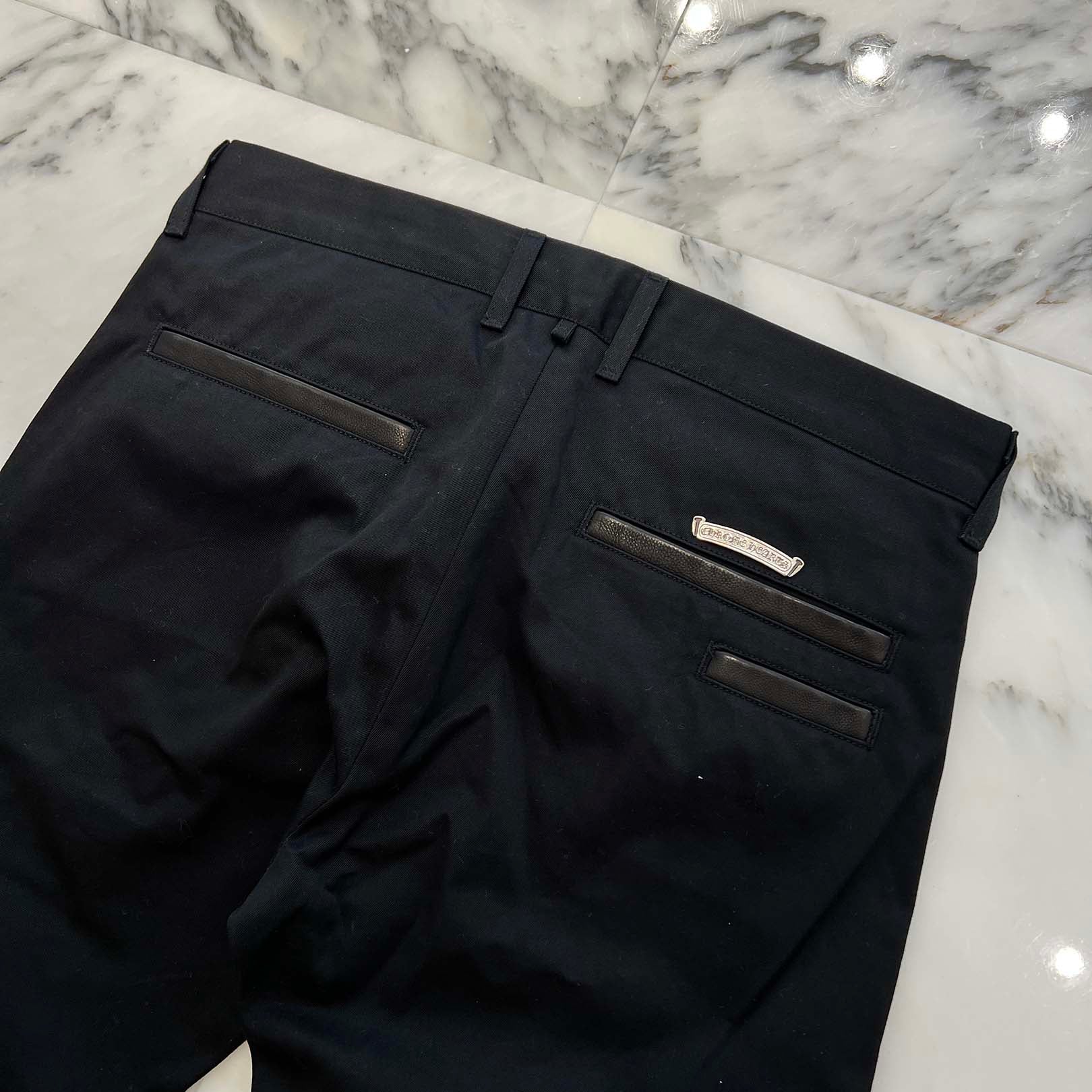 CHROME HEARTS Cross Ball Button Wide Flare Cotton Chino Pants Size 34 クロムハーツ クロスボールボタン ワイドフレア コットン チノパンツ サイズ34