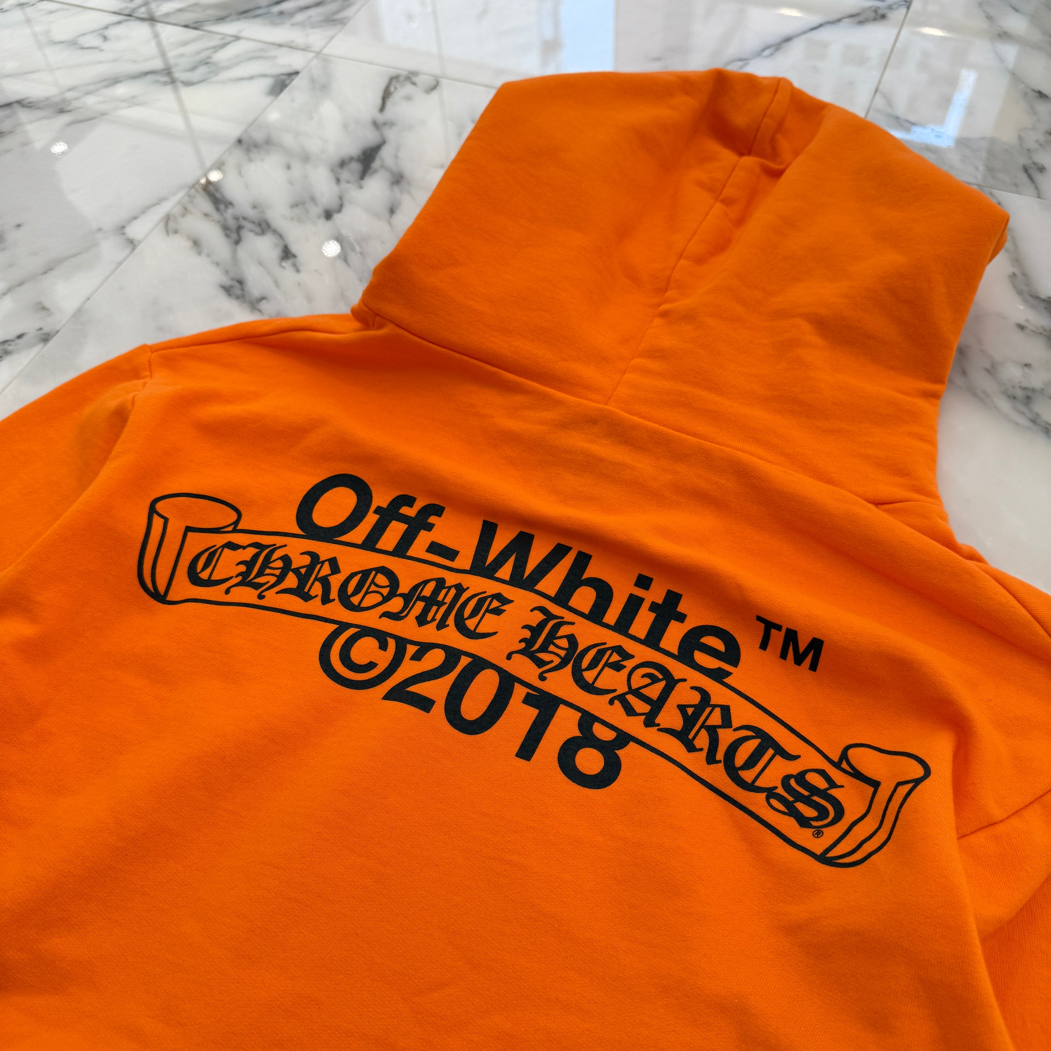 CHROME HEARTS × OFF-WHITE 2018SS Pullover Hoodie SizeXXL クロムハーツ × オフホワイト プルオーバーフーディ サイズXXL
