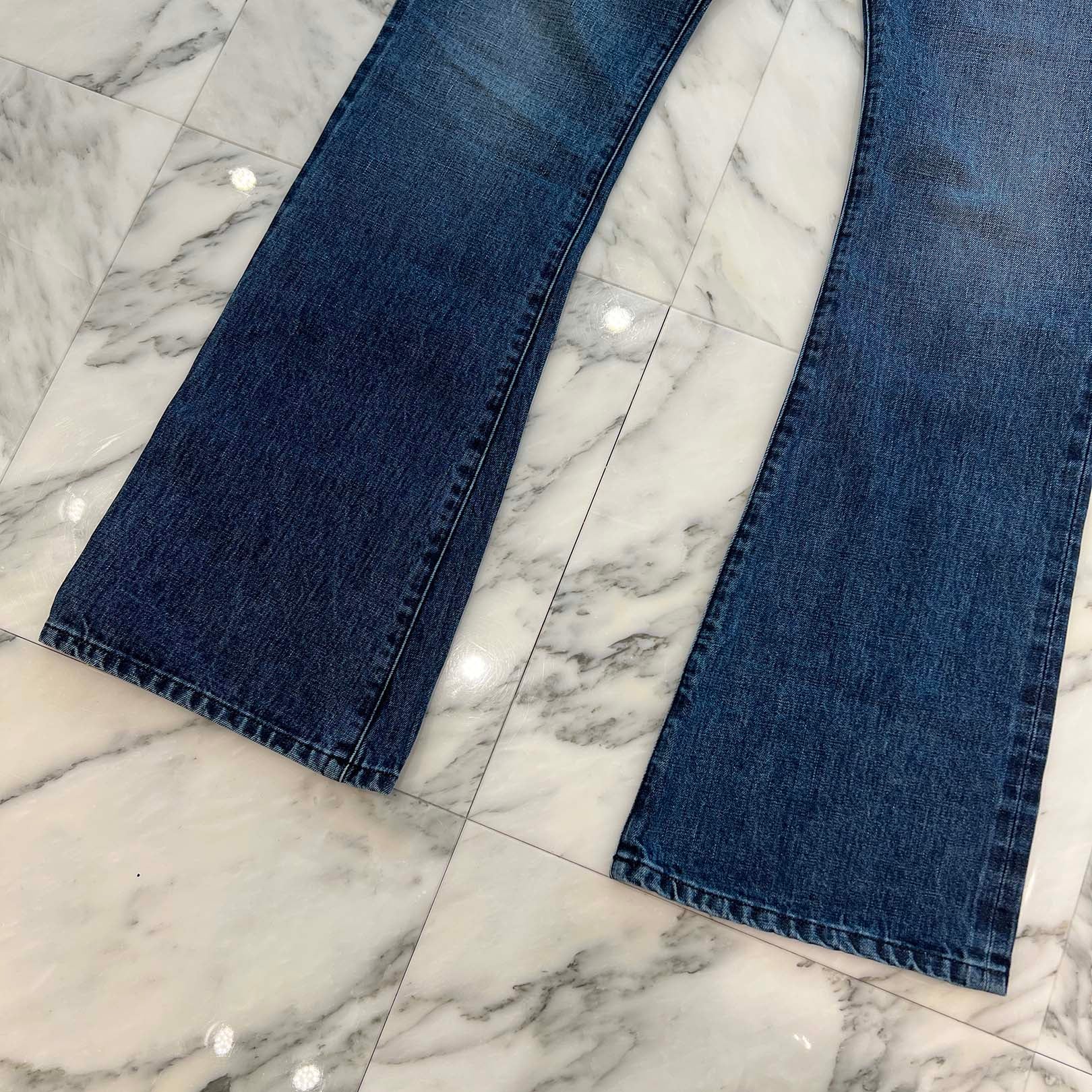 CHROME HEARTS Cross Ball Button Wide Flare Denim Pants Size 34 クロムハーツ クロスボールボタン ワイドフレア デニムパンツ サイズ34