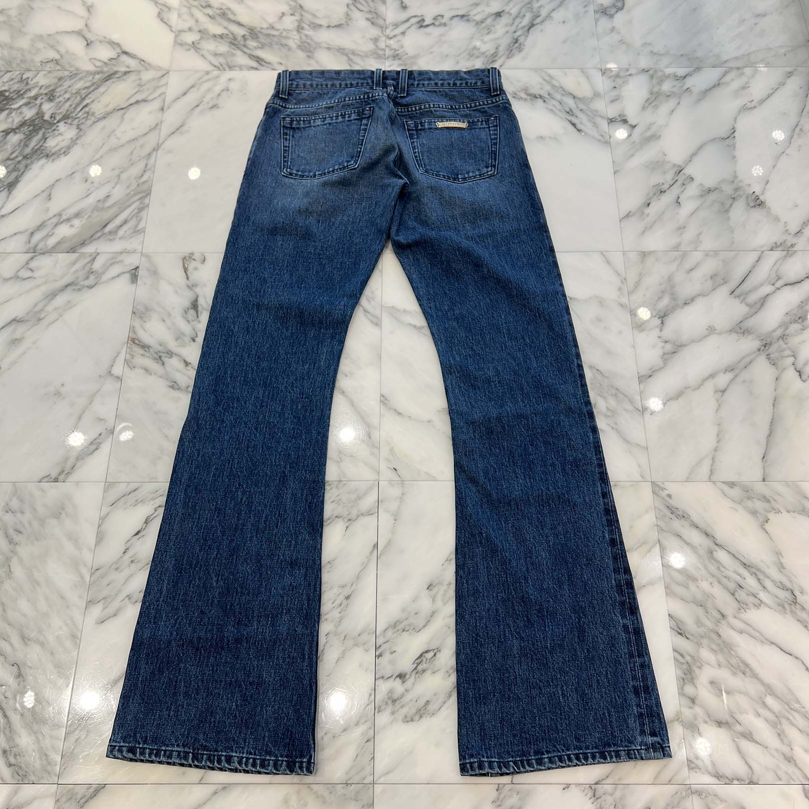 CHROME HEARTS Cross Ball Button Wide Flare Denim Pants Size 34 クロムハーツ クロスボールボタン ワイドフレア デニムパンツ サイズ34