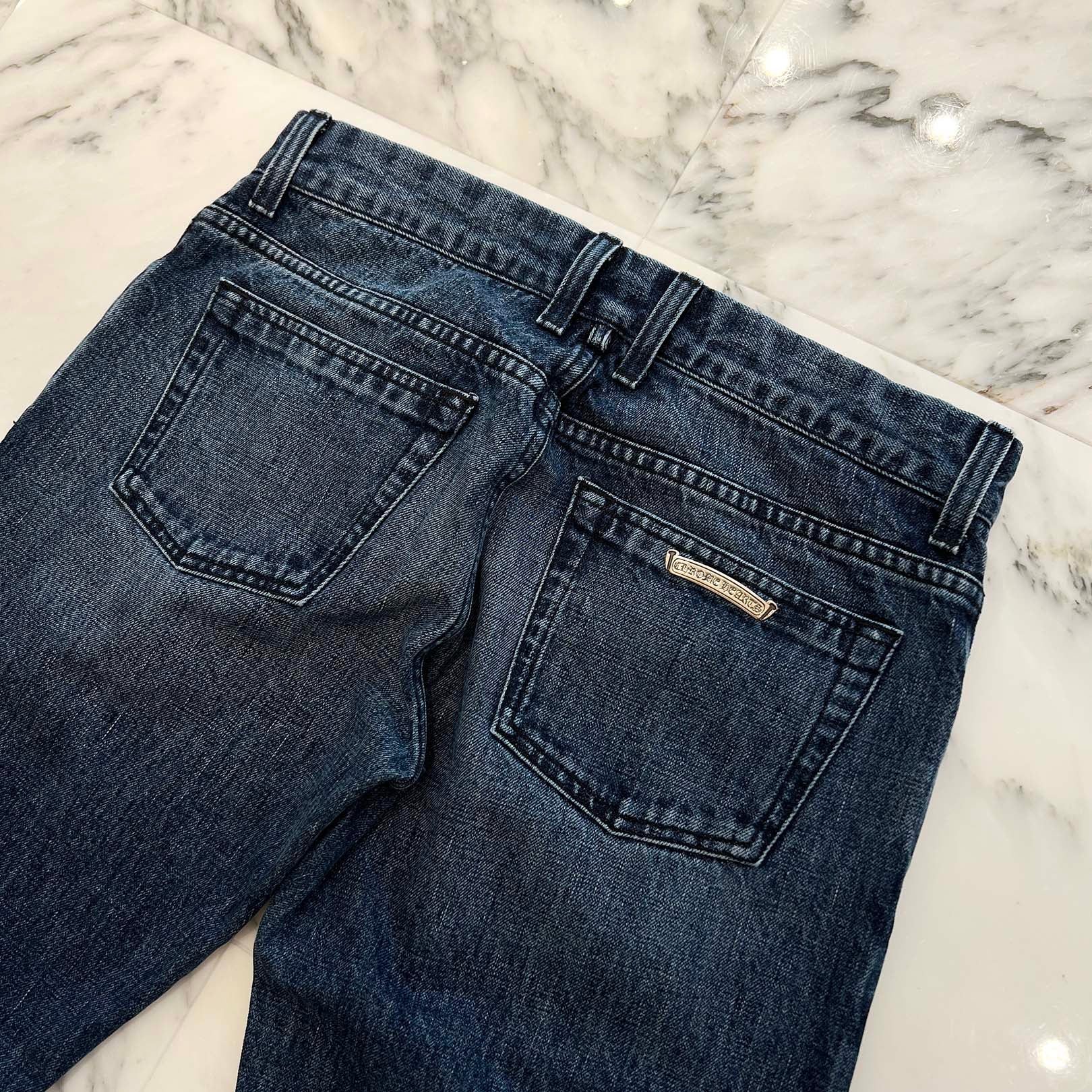 CHROME HEARTS Cross Ball Button Wide Flare Denim Pants Size 34 クロムハーツ クロスボールボタン ワイドフレア デニムパンツ サイズ34