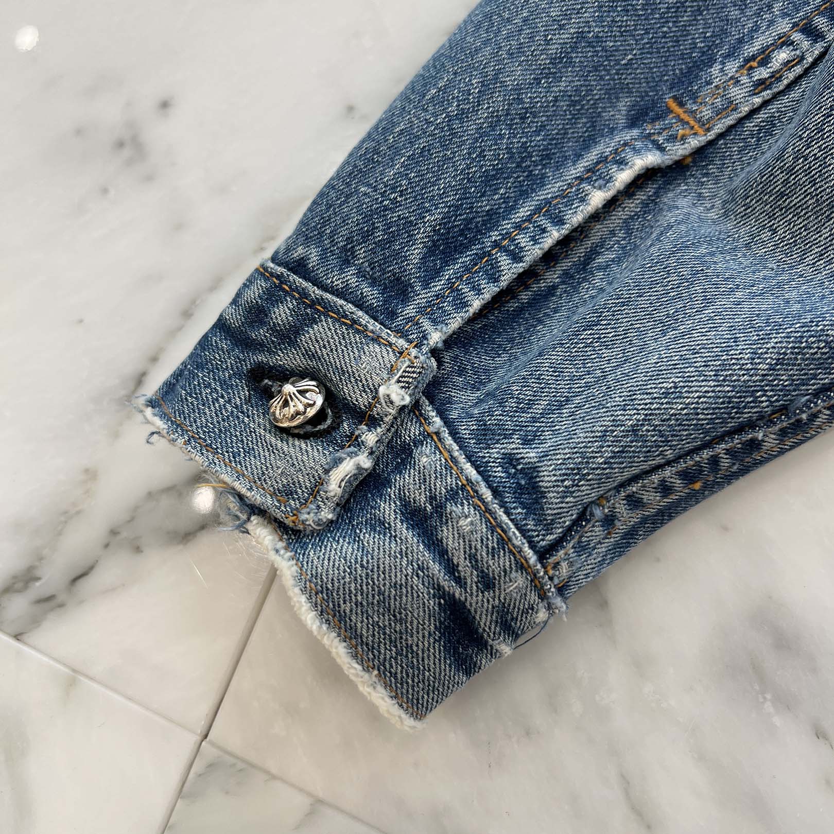 CHROME HEARTS × Levi's Body VNTG Cross Ball Denim Jacket Size S クロムハーツ × リーバイスボディ ヴィンテージ クロスボール デニムジャケット サイズS
