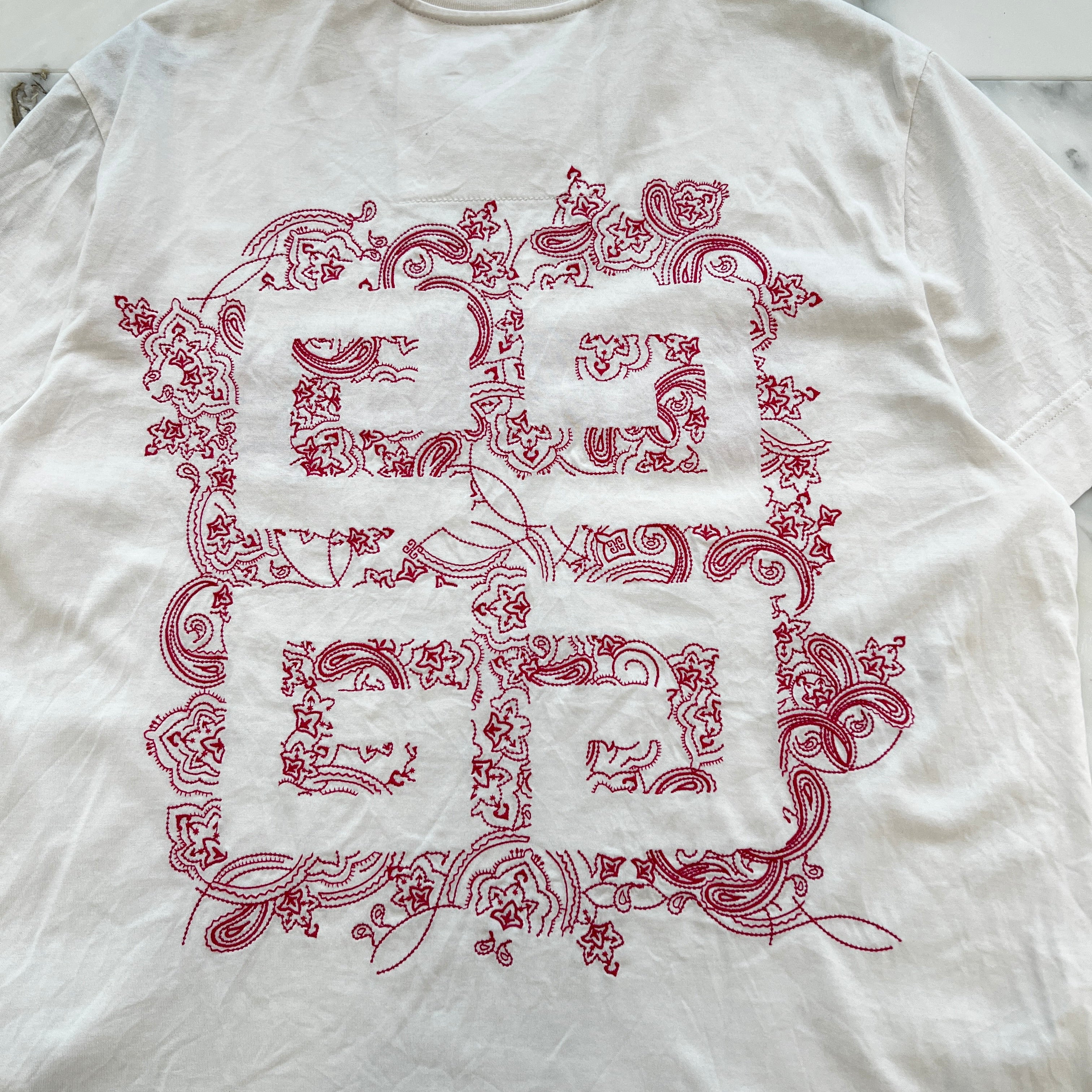 GIVENCHY 2022SS 4G Embroidered Logo Classic Fit Tee BW707Z3ZAB Size XS ジバンシー 4G 刺繍ロゴ クラシックフィット Tシャツ サイズXS