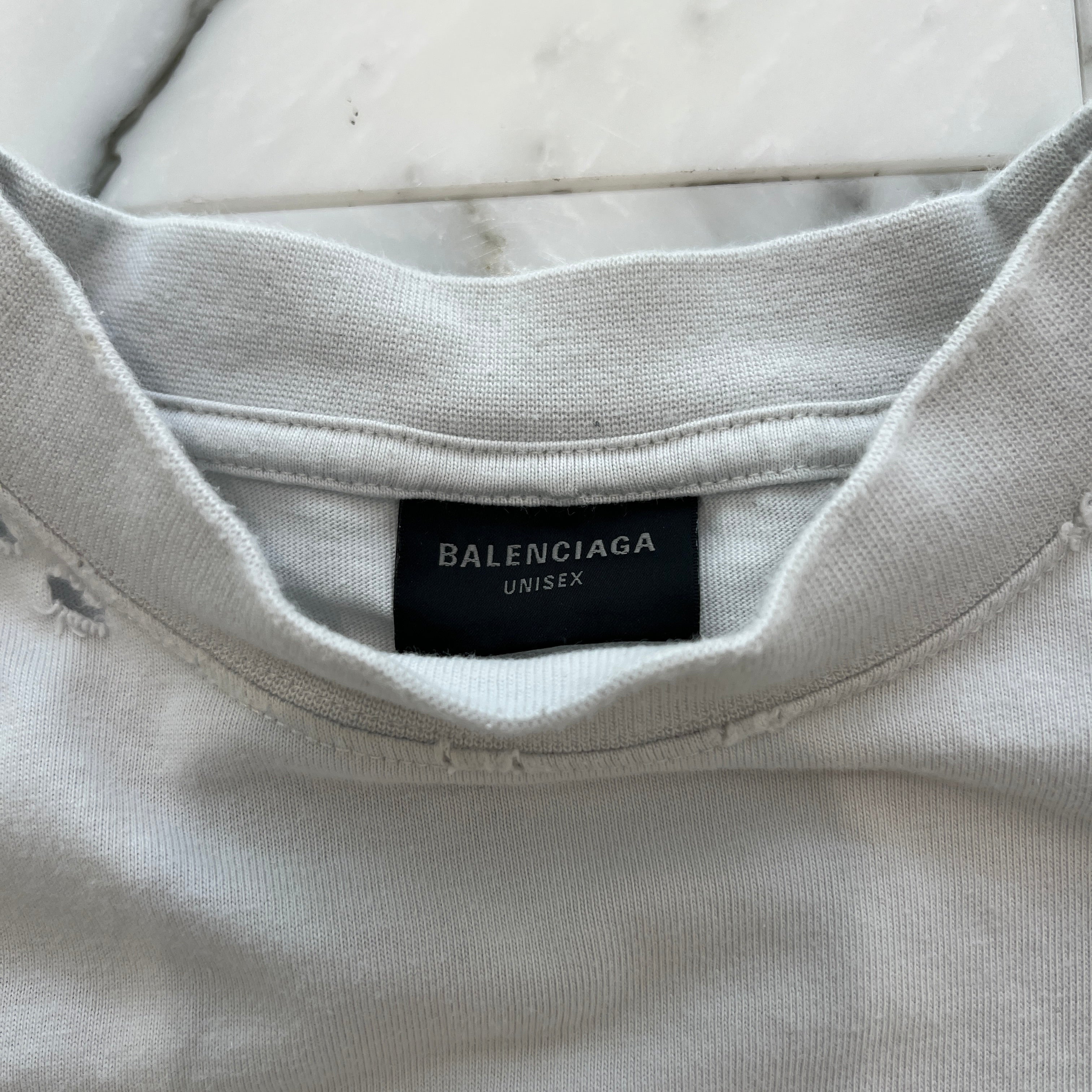 BALENCIAGA 2025SS 3B Liquefied Oversized Dirty Effect Tee Size L 787349 TRVS8 バレンシアガ 3B リキファイド オーバーサイズ ダーティーエフェクトTシャツ サイズL