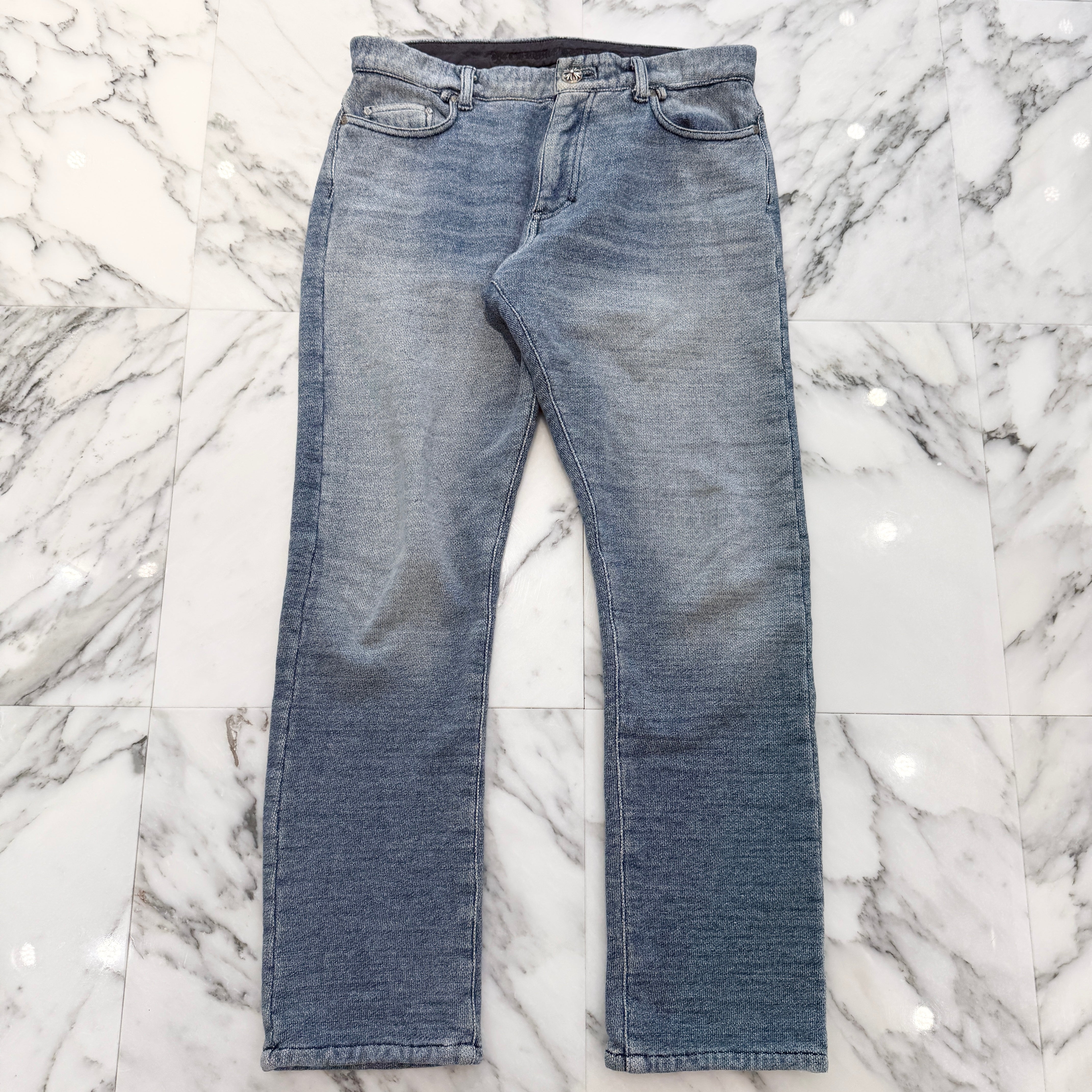 CHROME HEARTS Cross Ball Sweat Denim Pants Size 34 クロムハーツ クロスボール スウェット デニムパンツ サイズ34