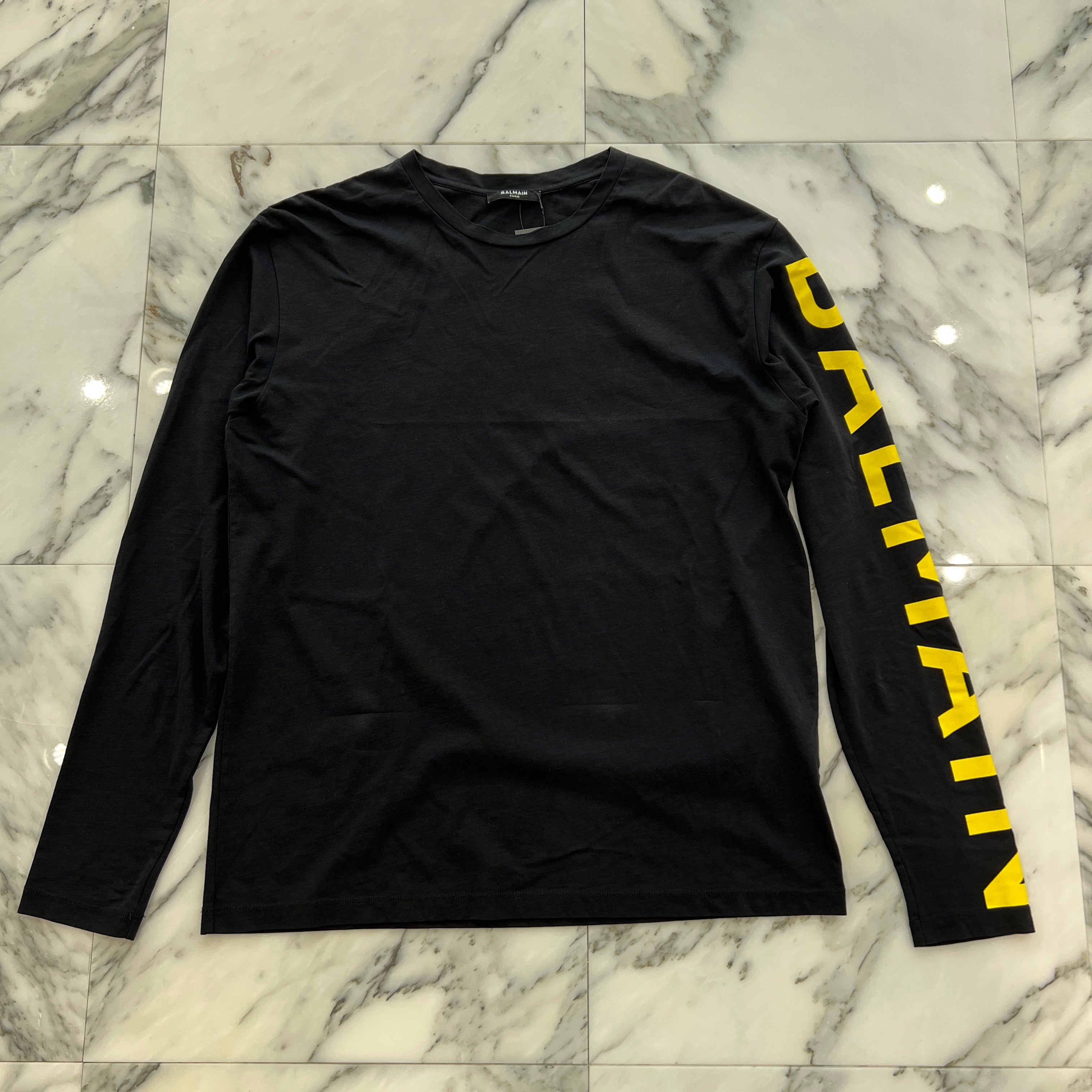 BALMAIN 2022AW Arm Big Logo Long Sleeve Tee Size XS YH2EK035 BB15 EFT バルマン アームビッグロゴロングスリーブTシャツ サイズXS