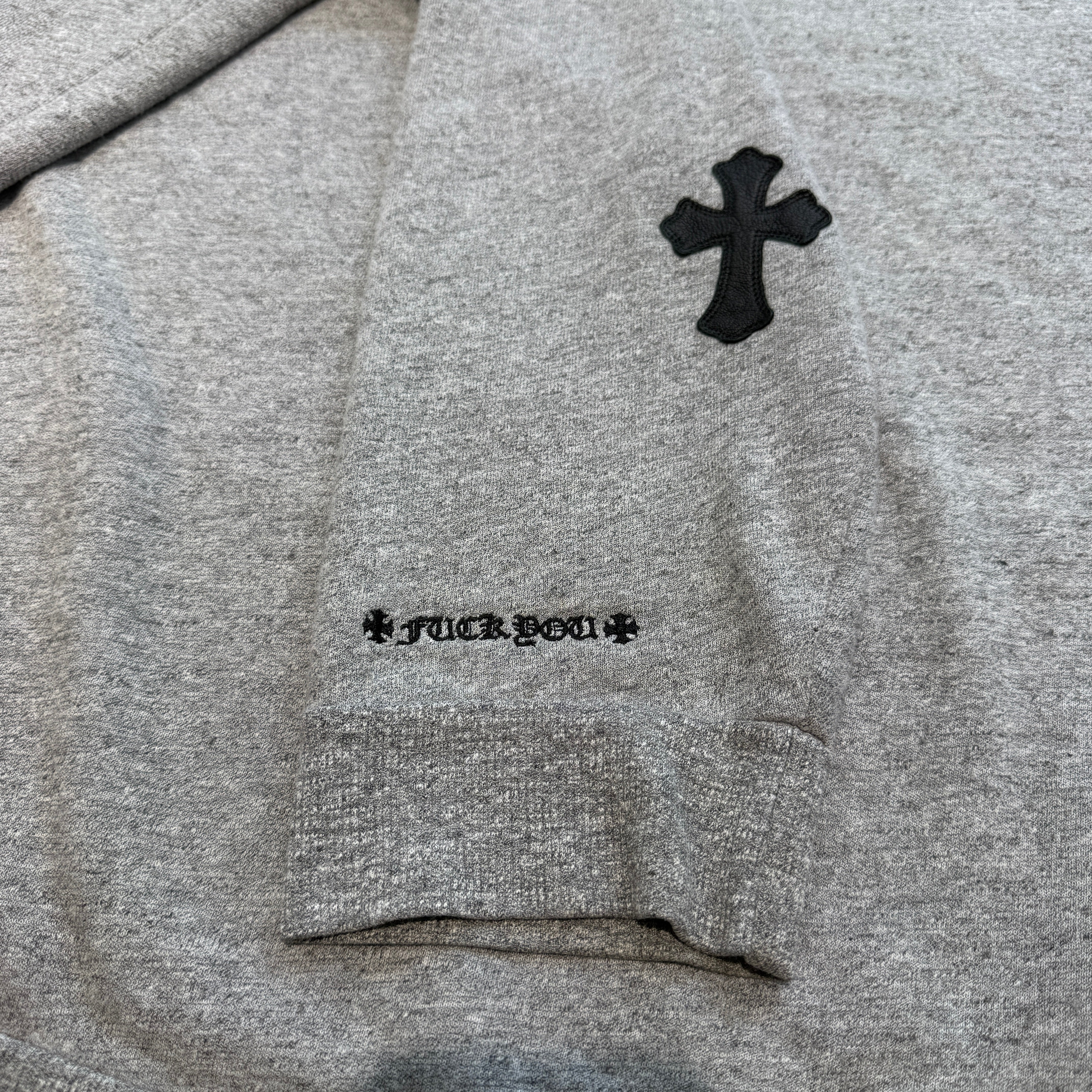CHROME HEARTS Y NOT Cross Leather Patch Sweatshirt Size XL クロムハーツ ワイノット クロス レザーパッチ スウェットシャツ サイズXL