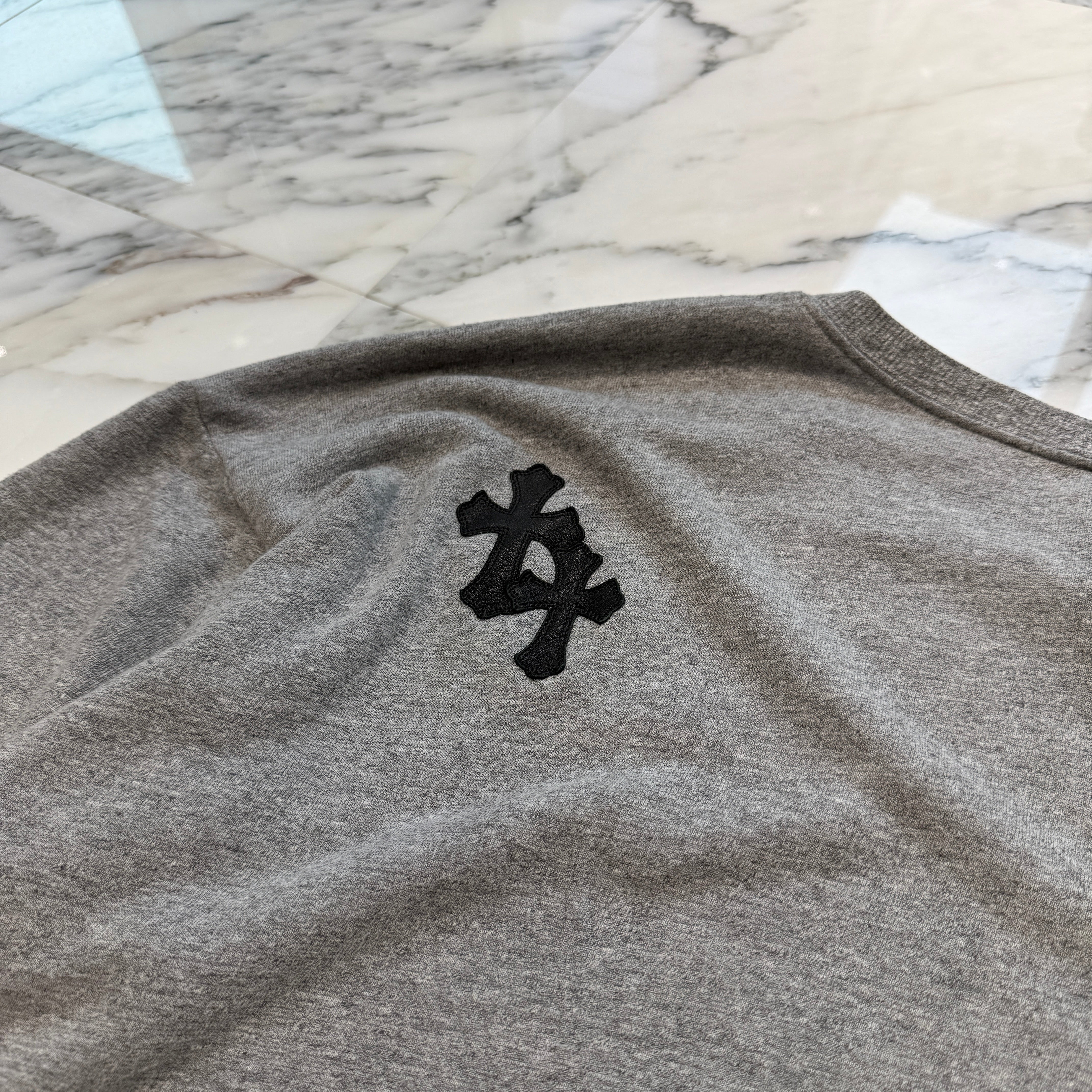 CHROME HEARTS Y NOT Cross Leather Patch Sweatshirt Size XL クロムハーツ ワイノット クロス レザーパッチ スウェットシャツ サイズXL