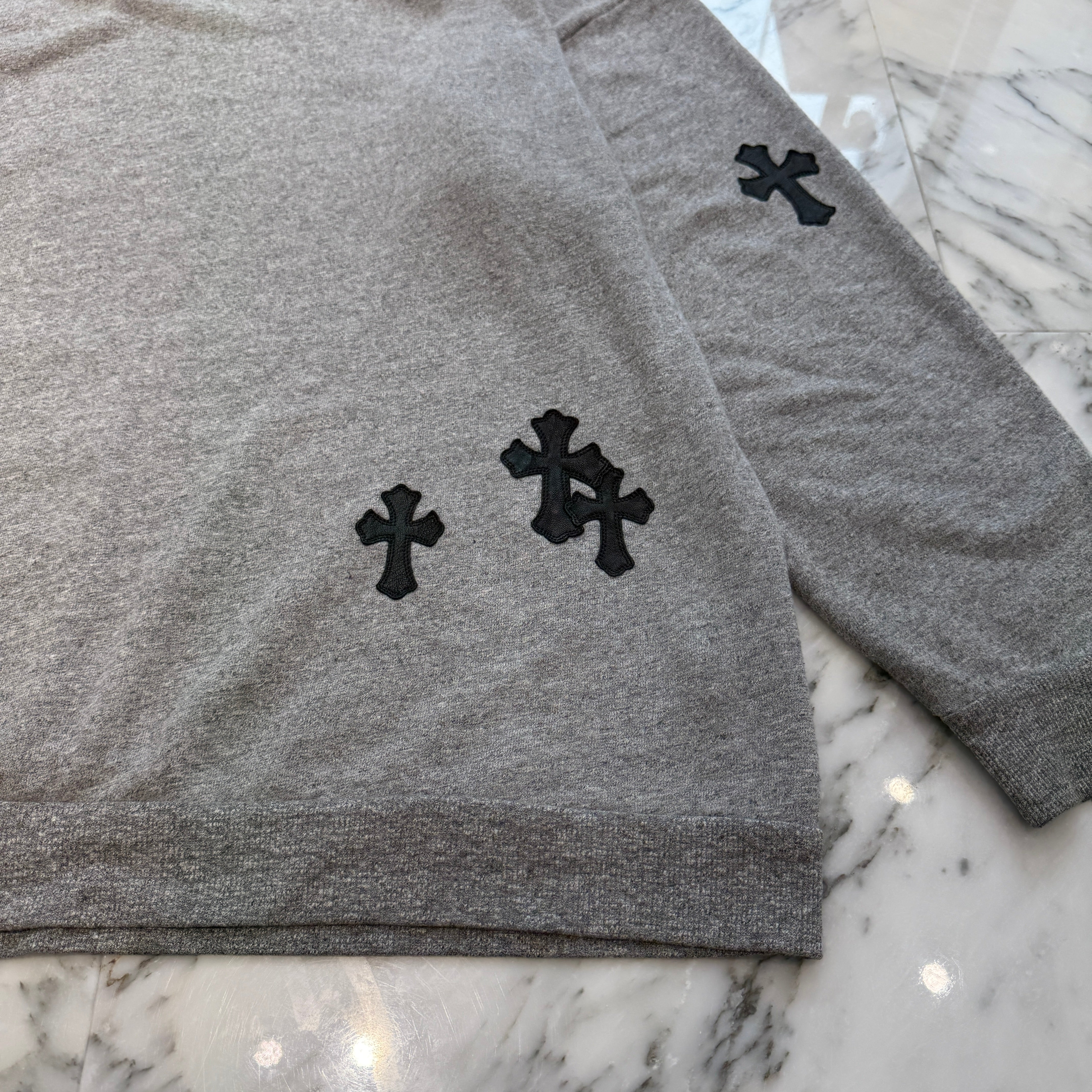 CHROME HEARTS Y NOT Cross Leather Patch Sweatshirt Size XL クロムハーツ ワイノット クロス レザーパッチ スウェットシャツ サイズXL