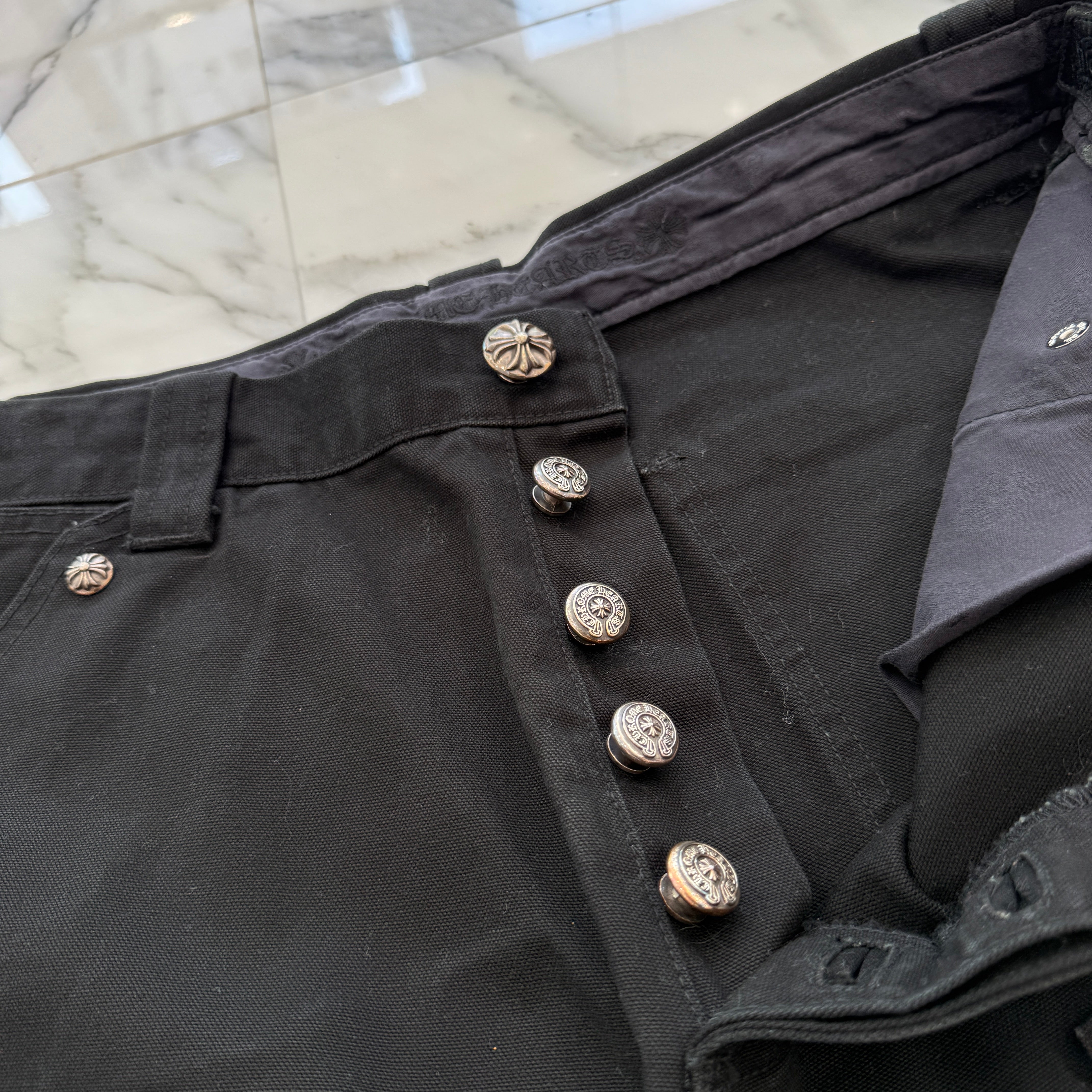 CHROME HEARTS Carpenter Cross Ball Button Denim Pants Size 32 クロムハーツ カーペンター クロスボールボタン デニムパンツ サイズ32