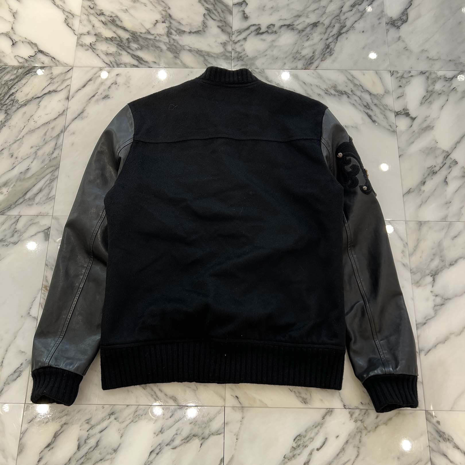 CHROME HEARTS LETTERMAN Cemetery Cross Patch Blouson Jacket Size M クロムハーツ レターマン セメタリークロスパッチ ブルゾンジャケット サイズM