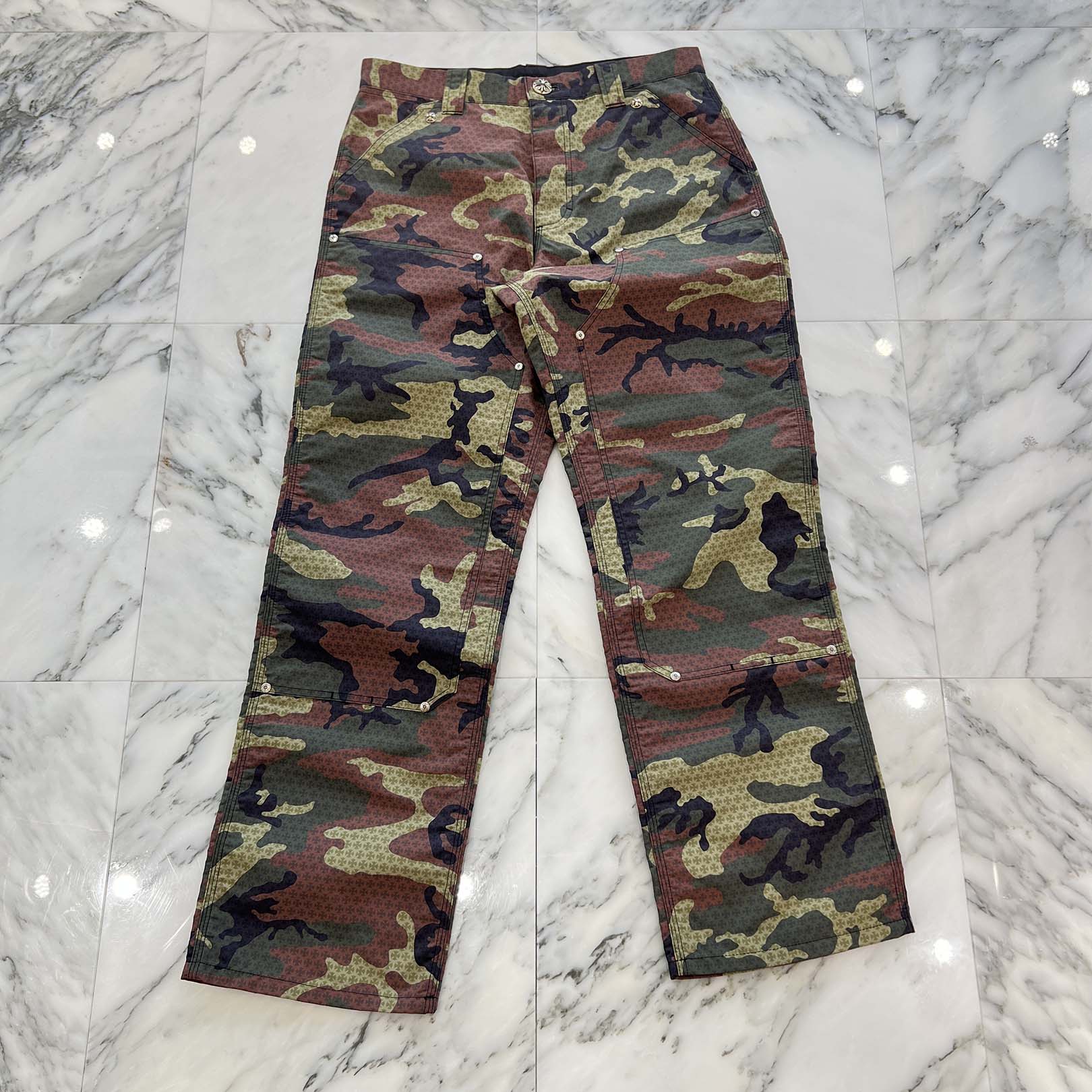 CHROME HEARTS Carpenter Cross Ball Button Camo Pants Size 30 クロムハーツ カーペンター クロスボールボタン カモパンツ サイズ30