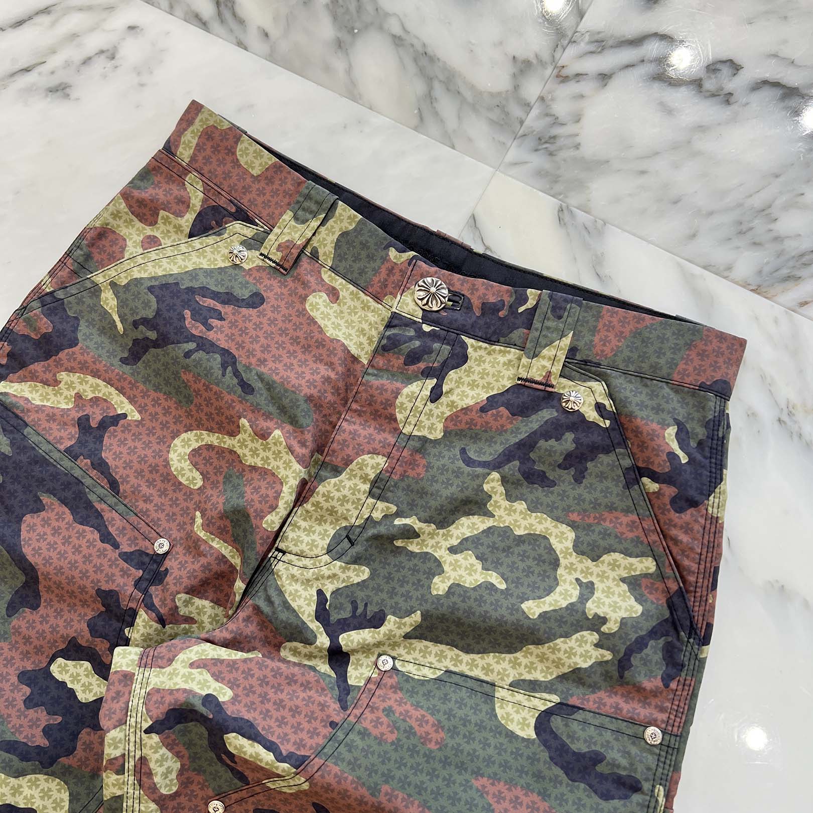 CHROME HEARTS Carpenter Cross Ball Button Camo Pants Size 30 クロムハーツ カーペンター クロスボールボタン カモパンツ サイズ30