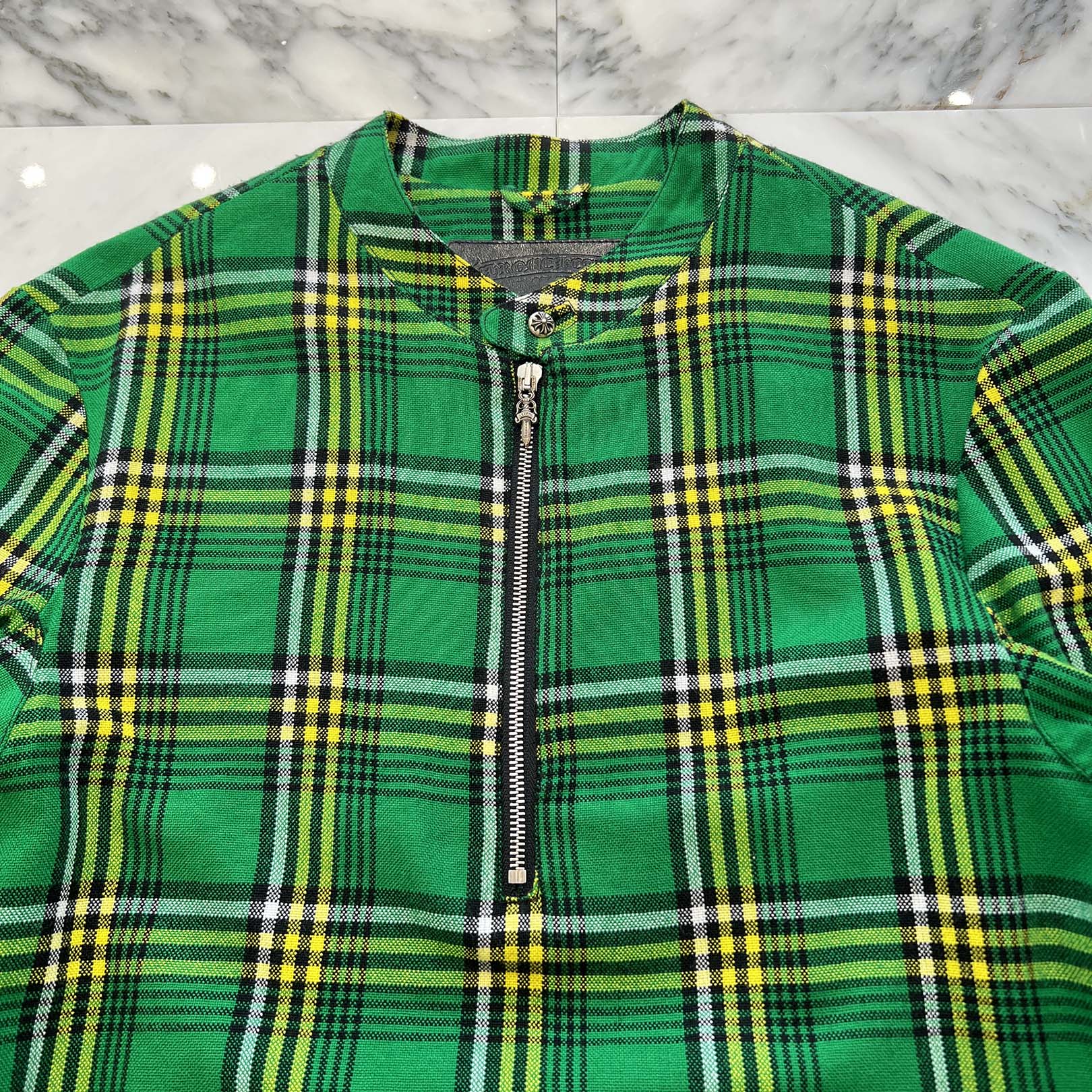 CHROME HEARTS Y NOT Easy Riders Masai Check Half Zip Shirt Size M クロムハーツ ワイノット イージーライダース マサイチェックハーフジップシャツ サイズM