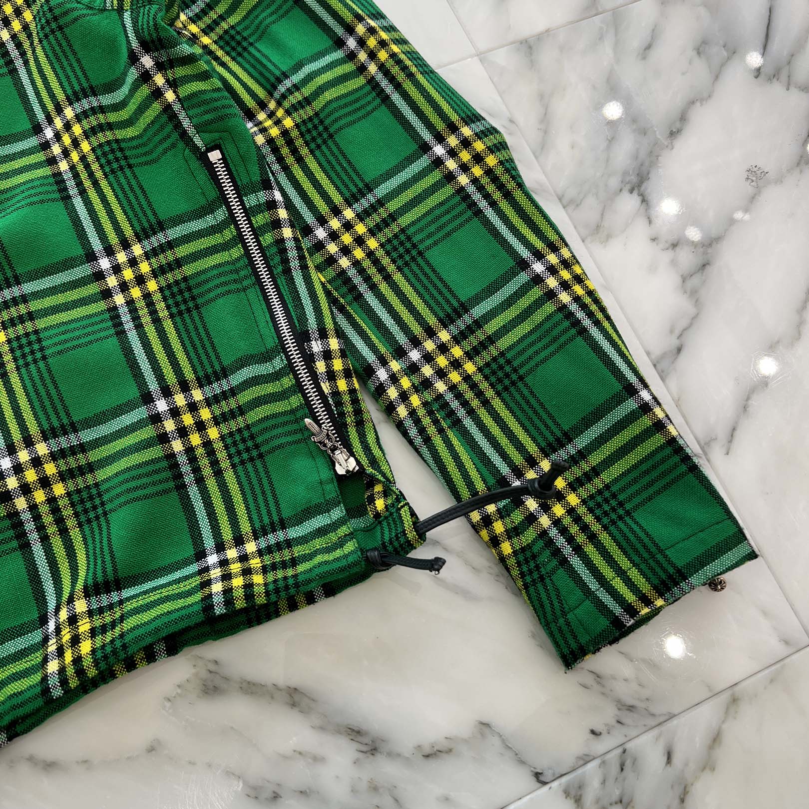 CHROME HEARTS Y NOT Easy Riders Masai Check Half Zip Shirt Size M クロムハーツ ワイノット イージーライダース マサイチェックハーフジップシャツ サイズM