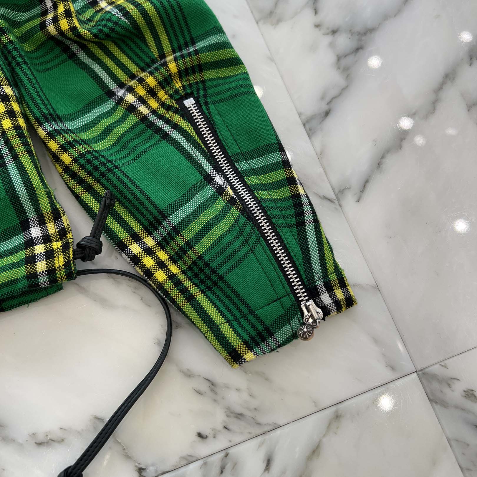 CHROME HEARTS Y NOT Easy Riders Masai Check Half Zip Shirt Size M クロムハーツ ワイノット イージーライダース マサイチェックハーフジップシャツ サイズM