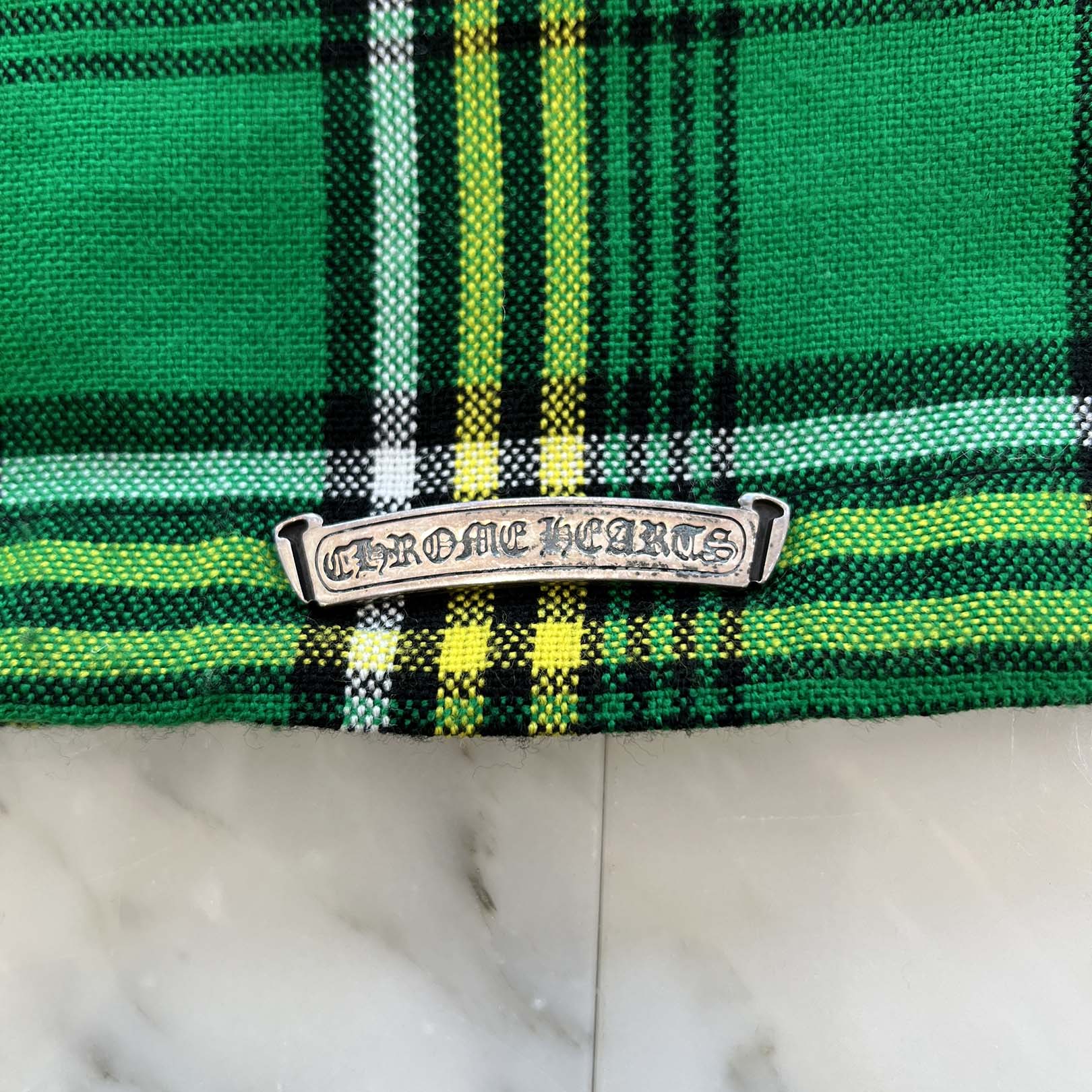 CHROME HEARTS Y NOT Easy Riders Masai Check Half Zip Shirt Size M クロムハーツ ワイノット イージーライダース マサイチェックハーフジップシャツ サイズM