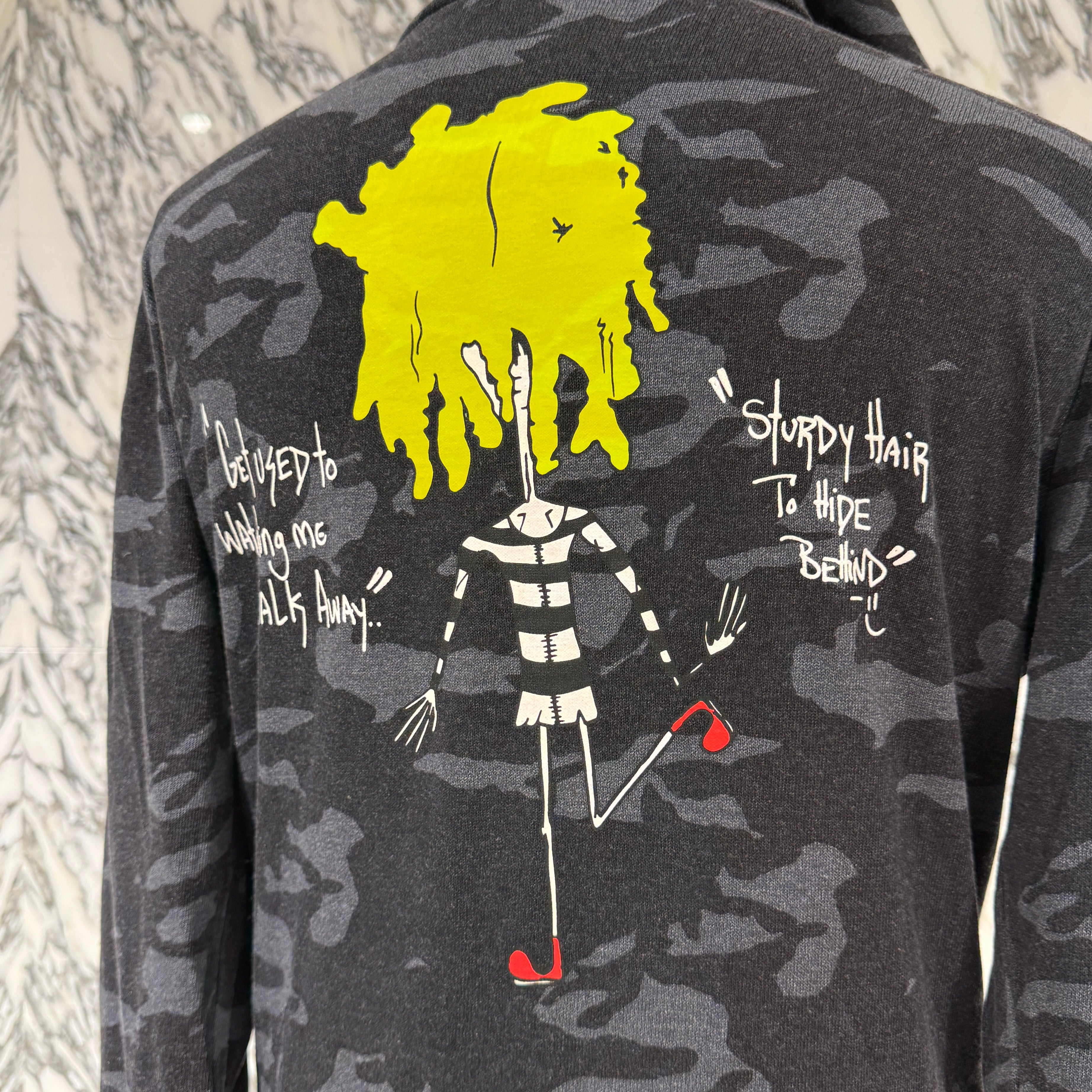 CHROME HEARTS × MATTY BOY Camouflage Vertical Logo Zip Up Hoodie