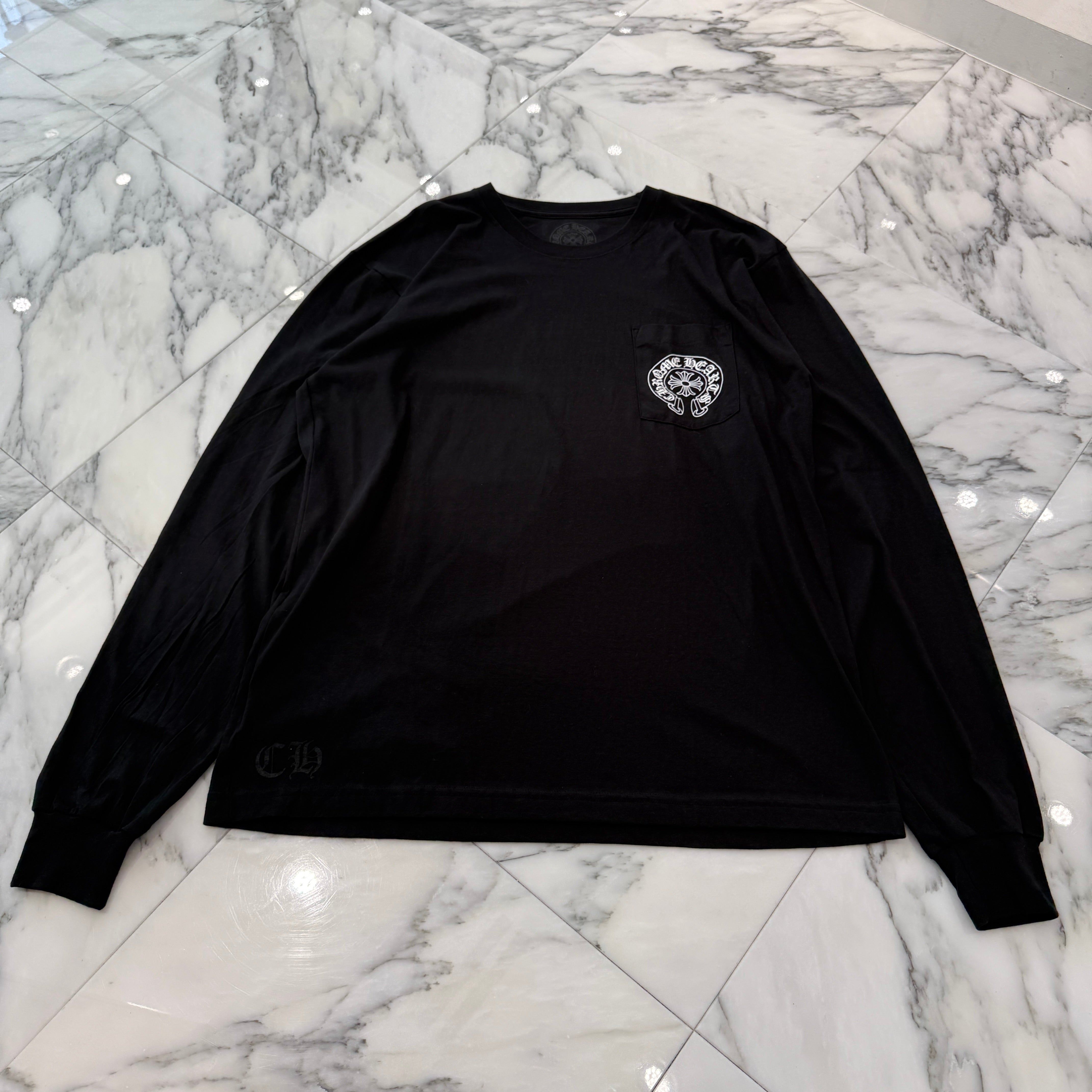 CHROME HEARTS Hangzhou Limited Floral Cross Horseshoe Long Sleeve Tee Size XL クロムハーツ 杭州限定 フローラルクロス ホースシュー ロングスリーブTシャツ サイズXL