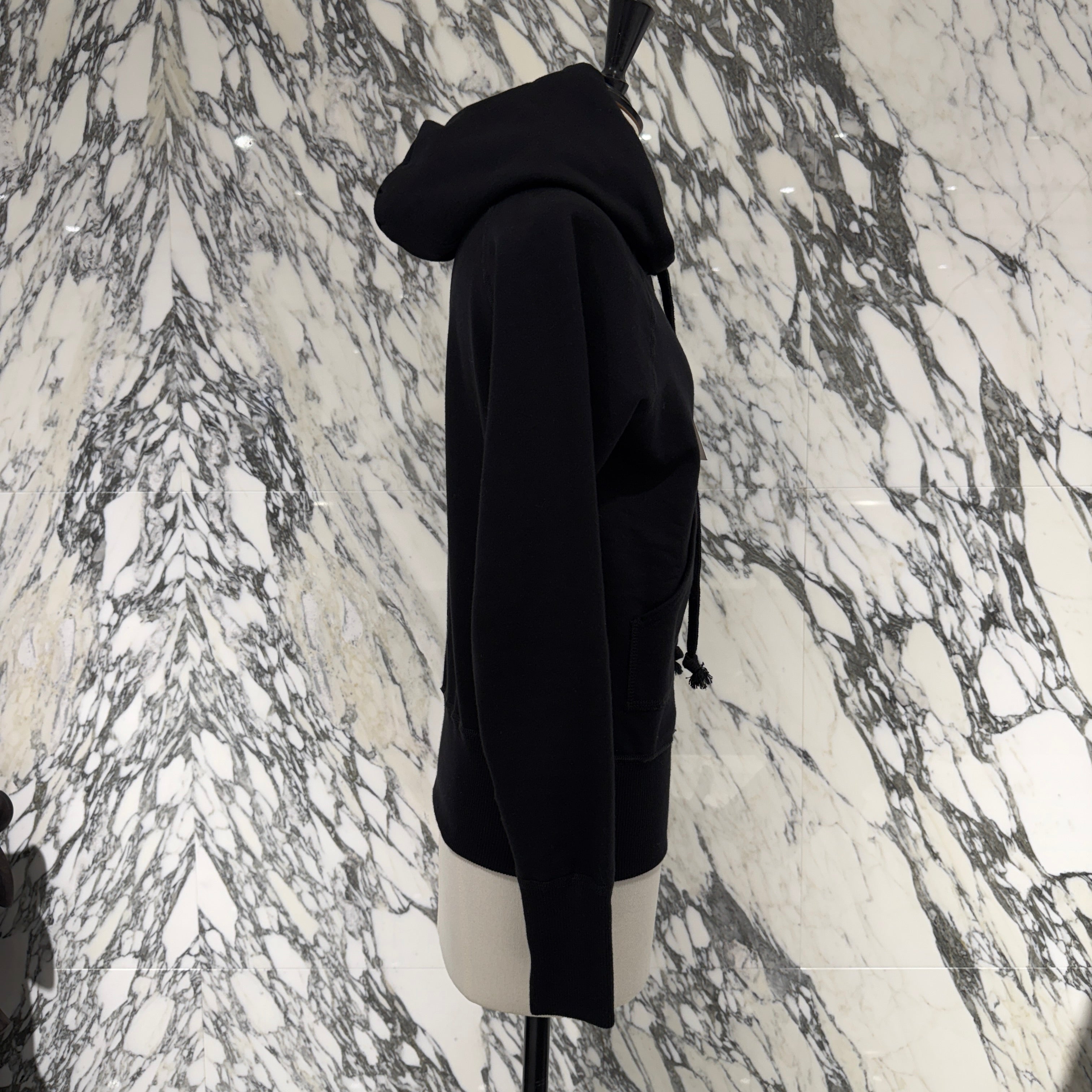 CHROME HEARTS Leather Cross Patch Zip Up Hoodie Size M クロムハーツ レザークロスパッチ ジップアップ フーディー サイズM