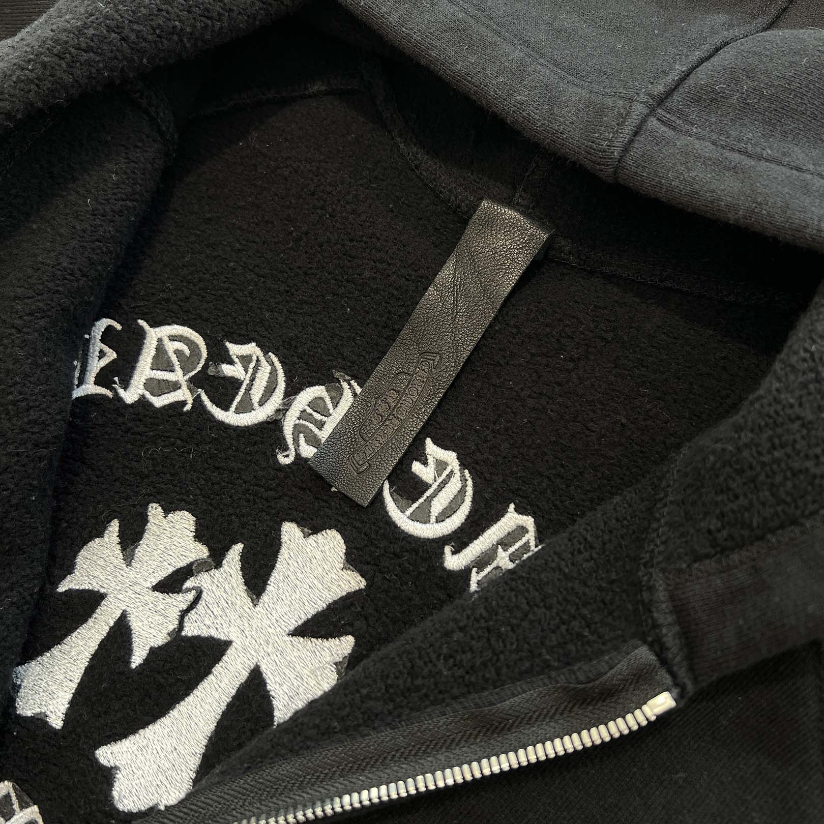 CHROME HEARTS King Taco 3 Cemetery Cross Embroidery Zip Up Hoodie Size XL クロムハーツ キングタコ 3セメタリークロス刺繍 ジップアップフーディー サイズXL