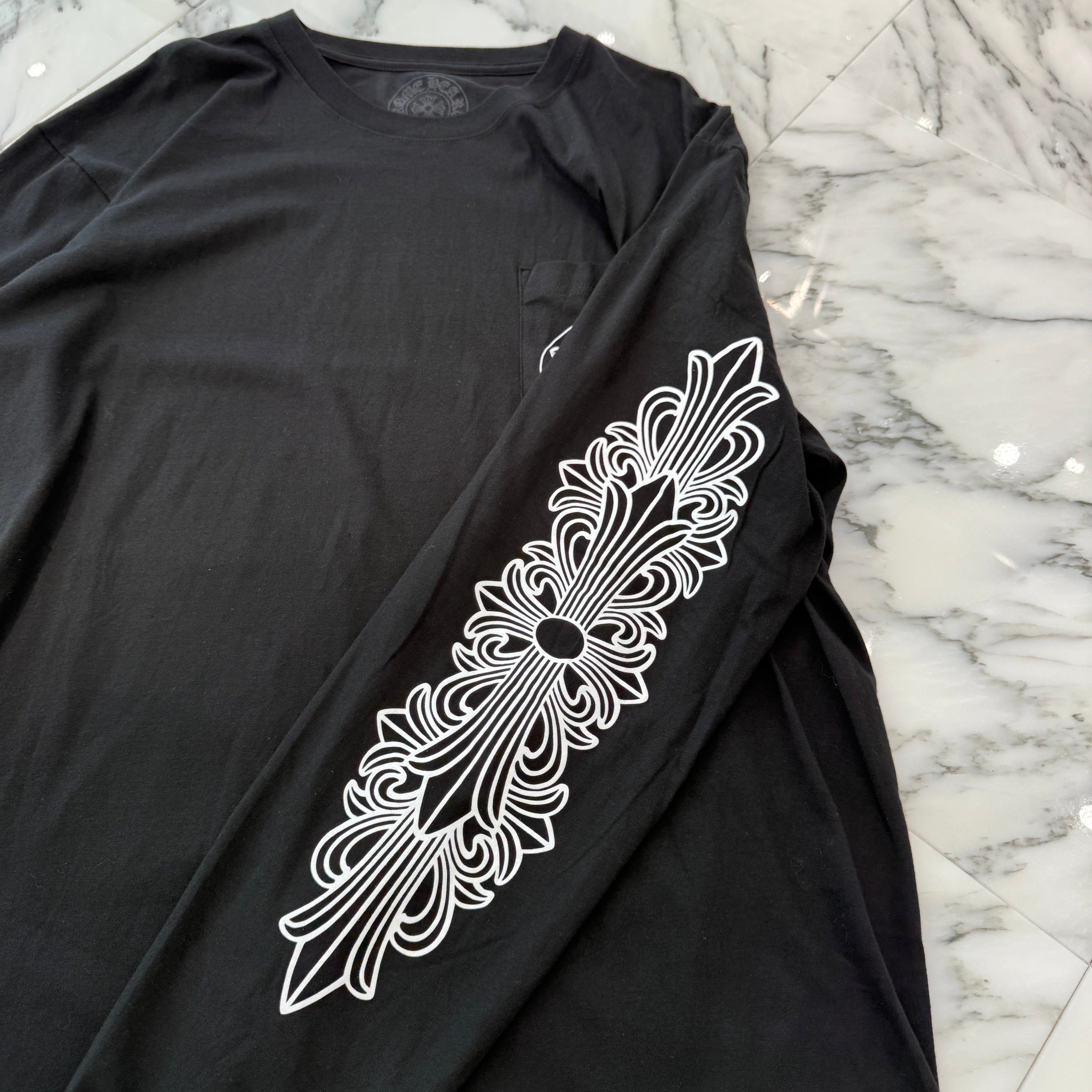 CHROME HEARTS Hangzhou Limited Floral Cross Horseshoe Long Sleeve Tee Size XL クロムハーツ 杭州限定 フローラルクロス ホースシュー ロングスリーブTシャツ サイズXL