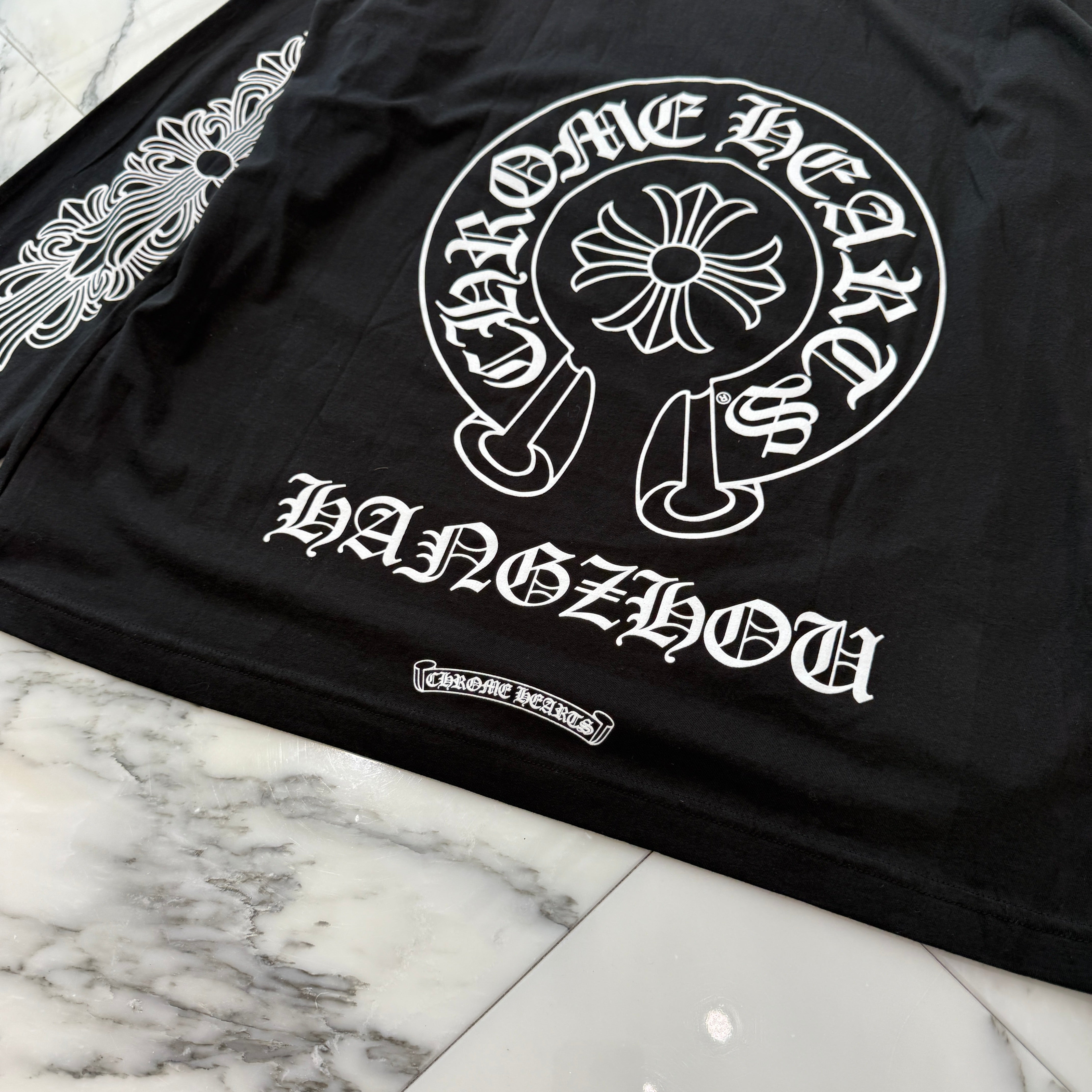 CHROME HEARTS Hangzhou Limited Floral Cross Horseshoe Long Sleeve Tee Size XL クロムハーツ 杭州限定 フローラルクロス ホースシュー ロングスリーブTシャツ サイズXL