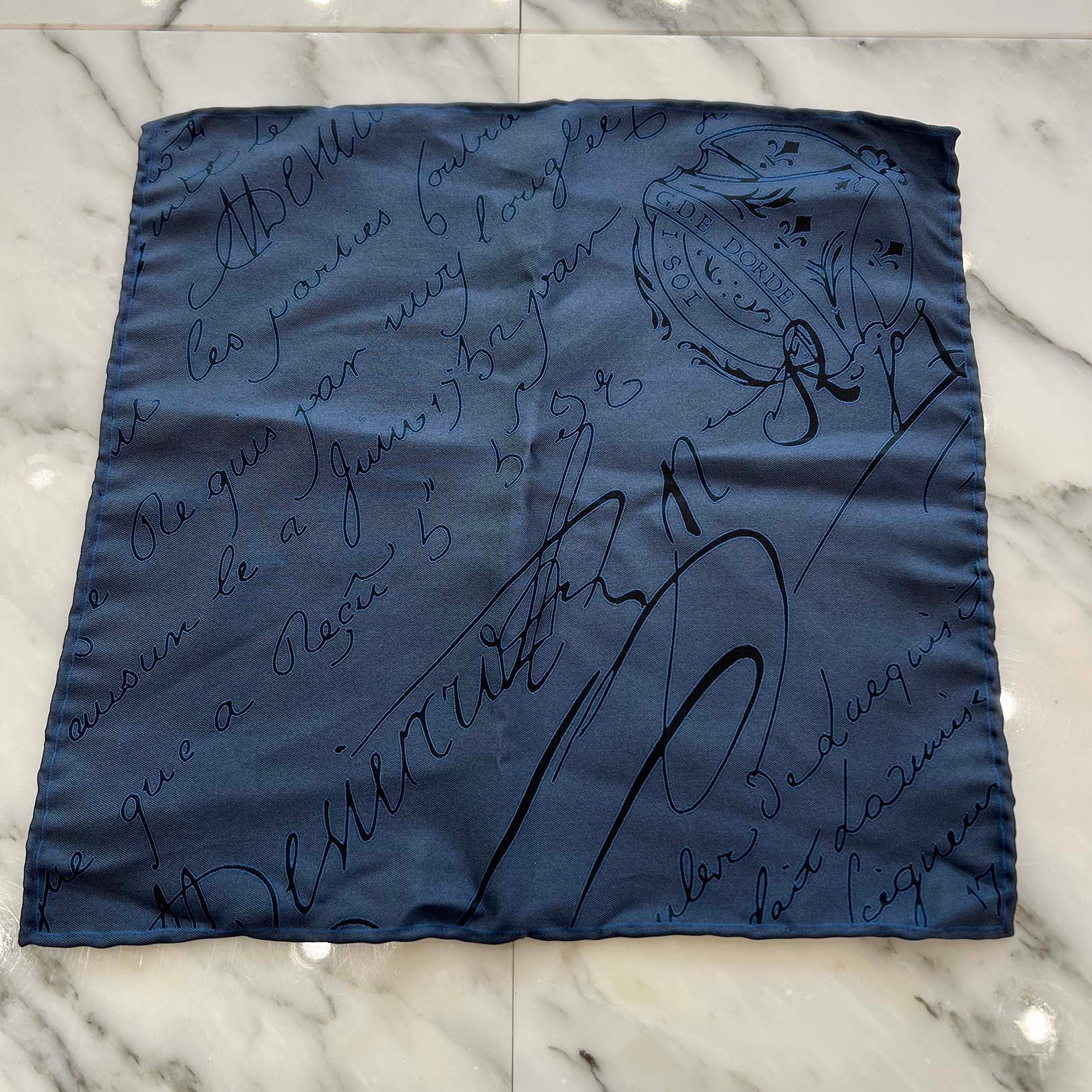 Berluti Scritto Pattern Handkerchief ベルルッティ スクリットパターン ハンカチーフ