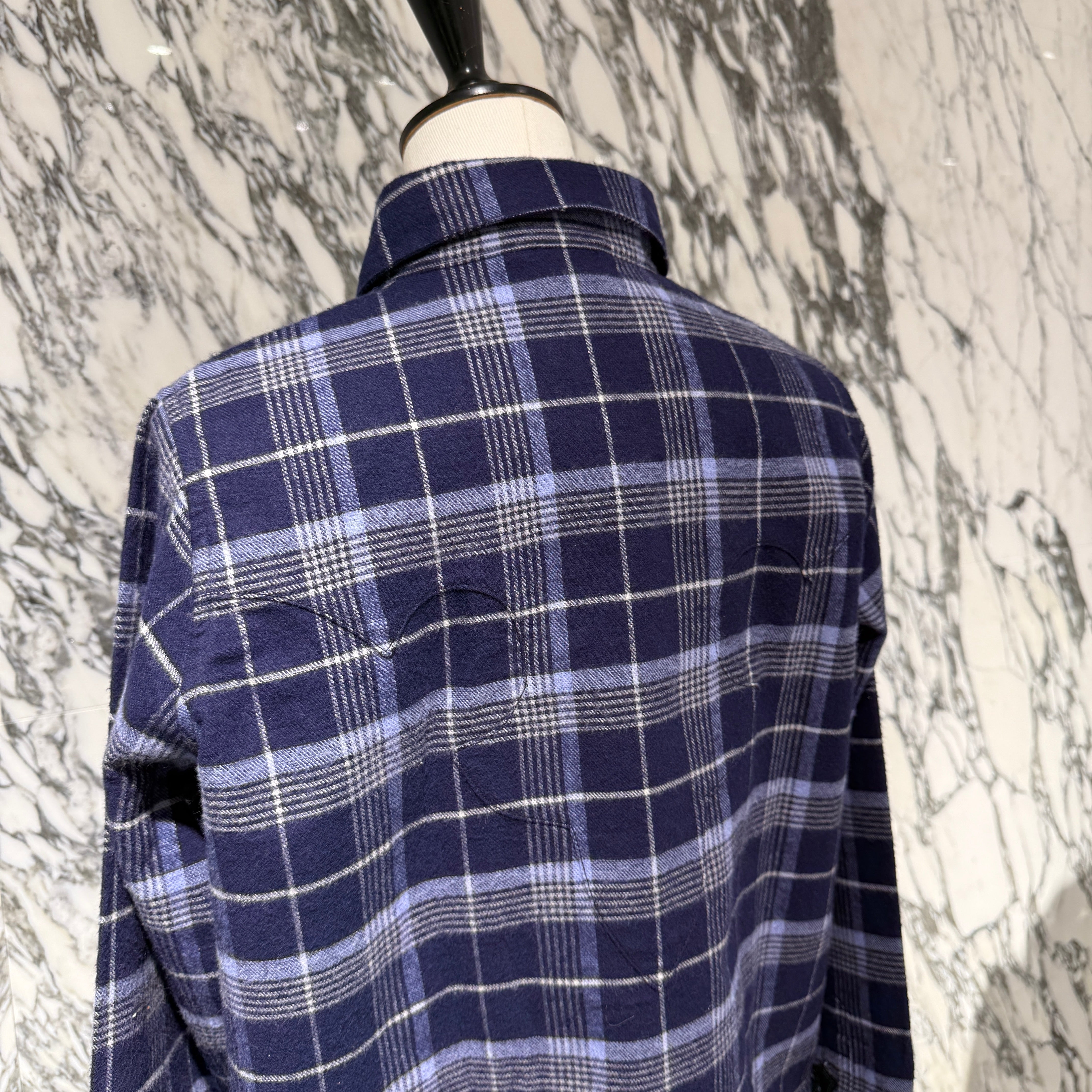 CHROME HEARTS Loose Ends Cross Patch Flannel Check Shirt Size S  クロムハーツ ルーズエンド クロスパッチ フランネルチェックシャツ サイズS