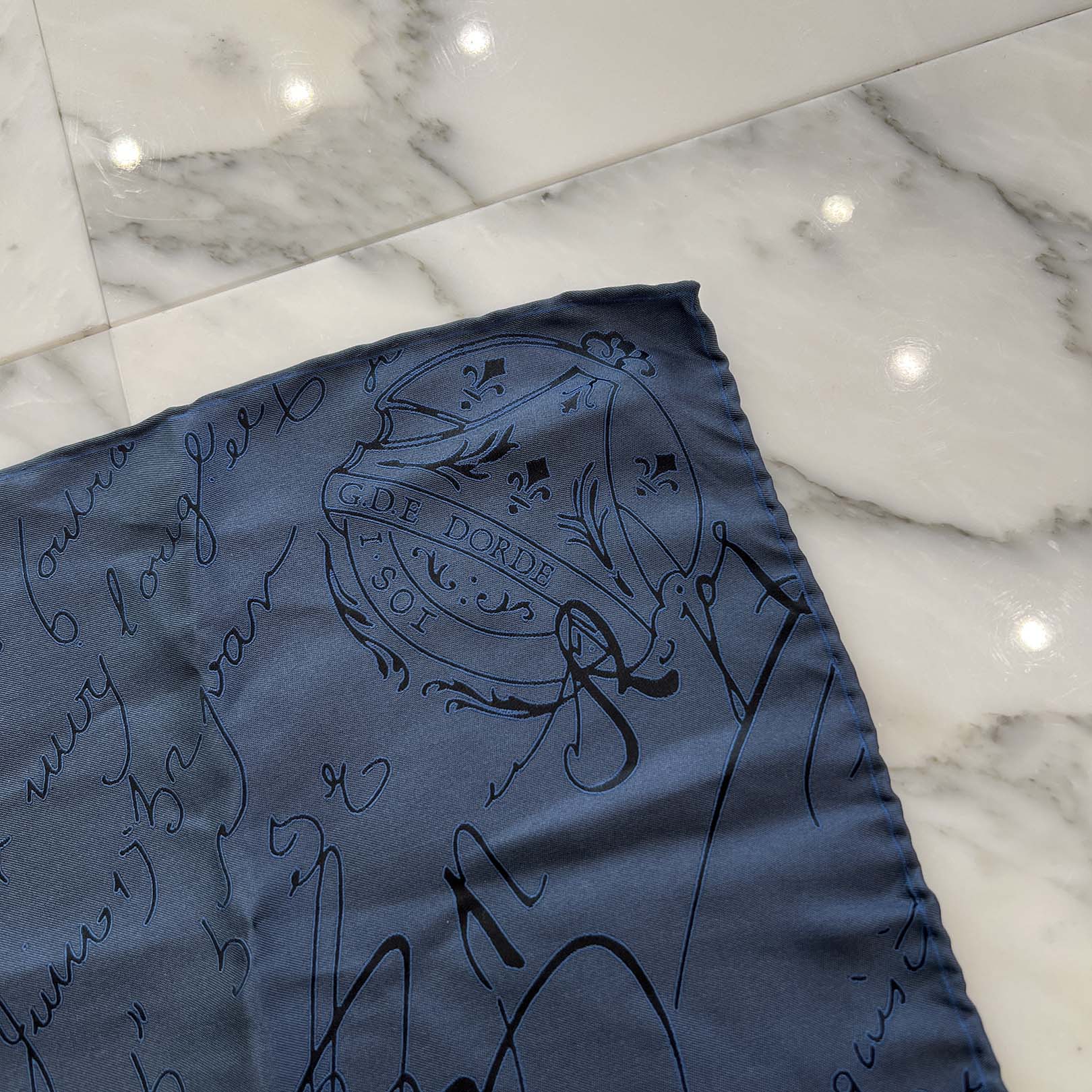 Berluti Scritto Pattern Handkerchief ベルルッティ スクリット