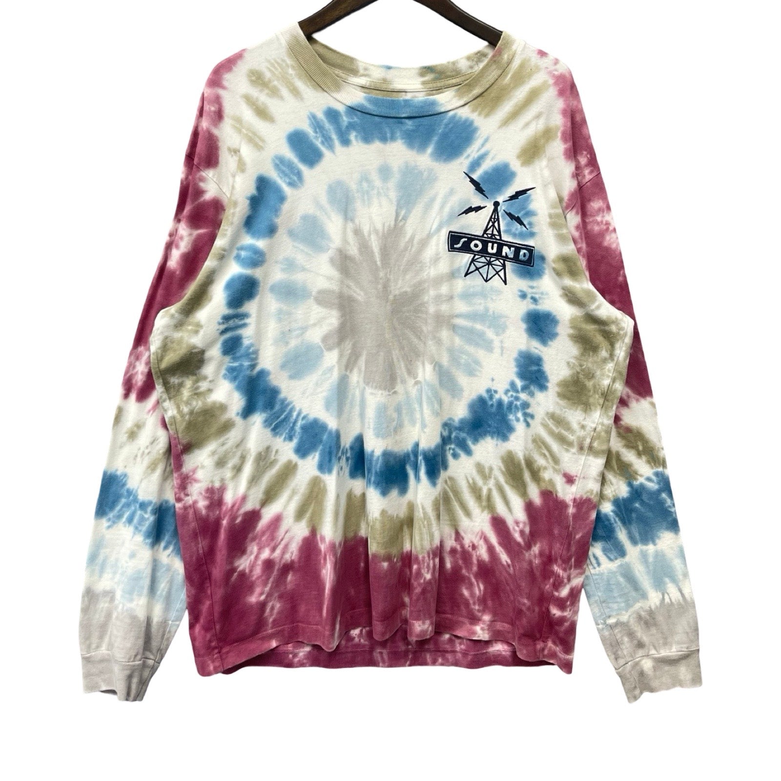 JUST DON Tie Dye Record Row Long-Sleeve T-Shirt 'Multicolor' Size L