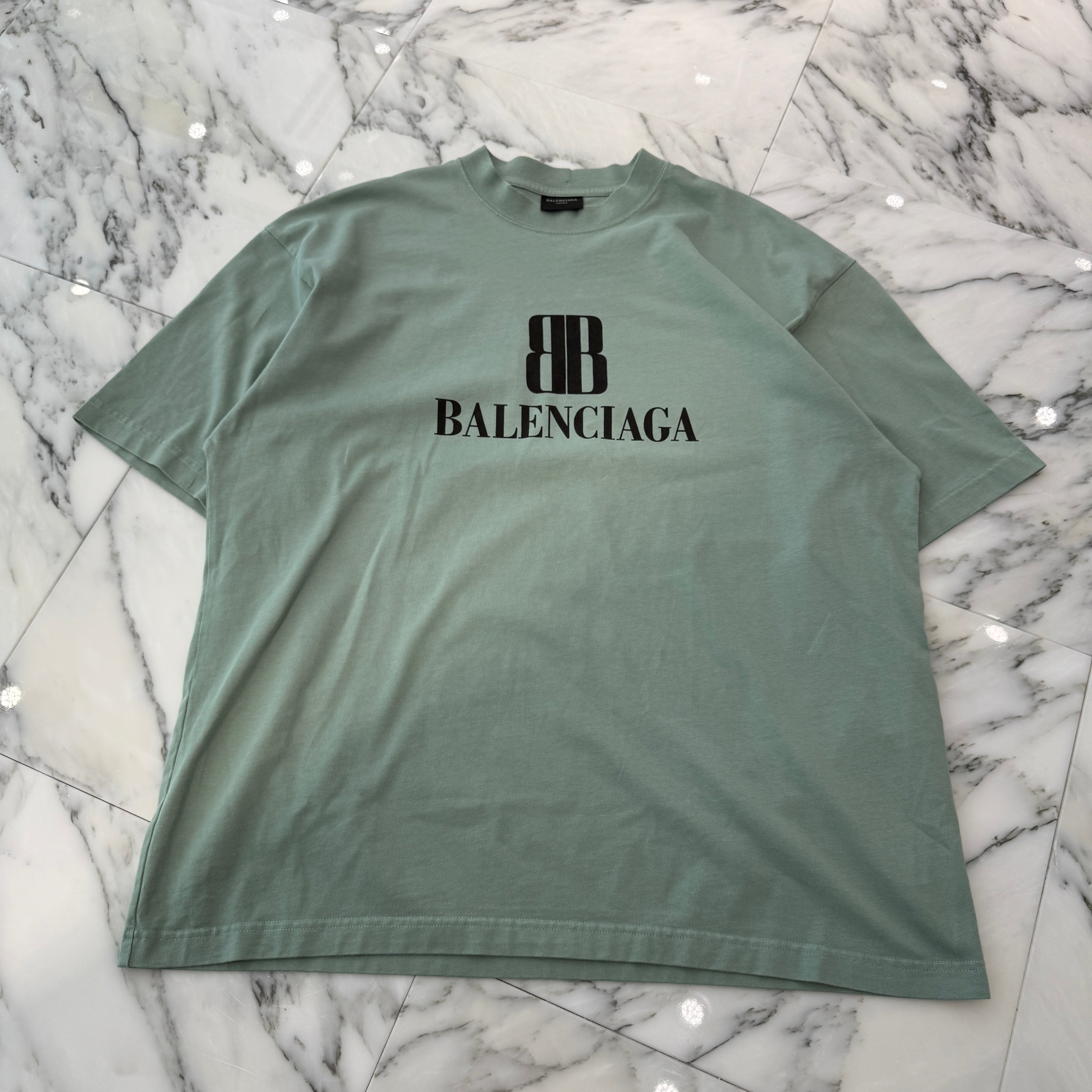 BALENCIAGA 2025SS Double B Logo Print Tee 764235 TSVU4 Size L バレンシアガ ダブルBロゴ プリント Tシャツ サイズL